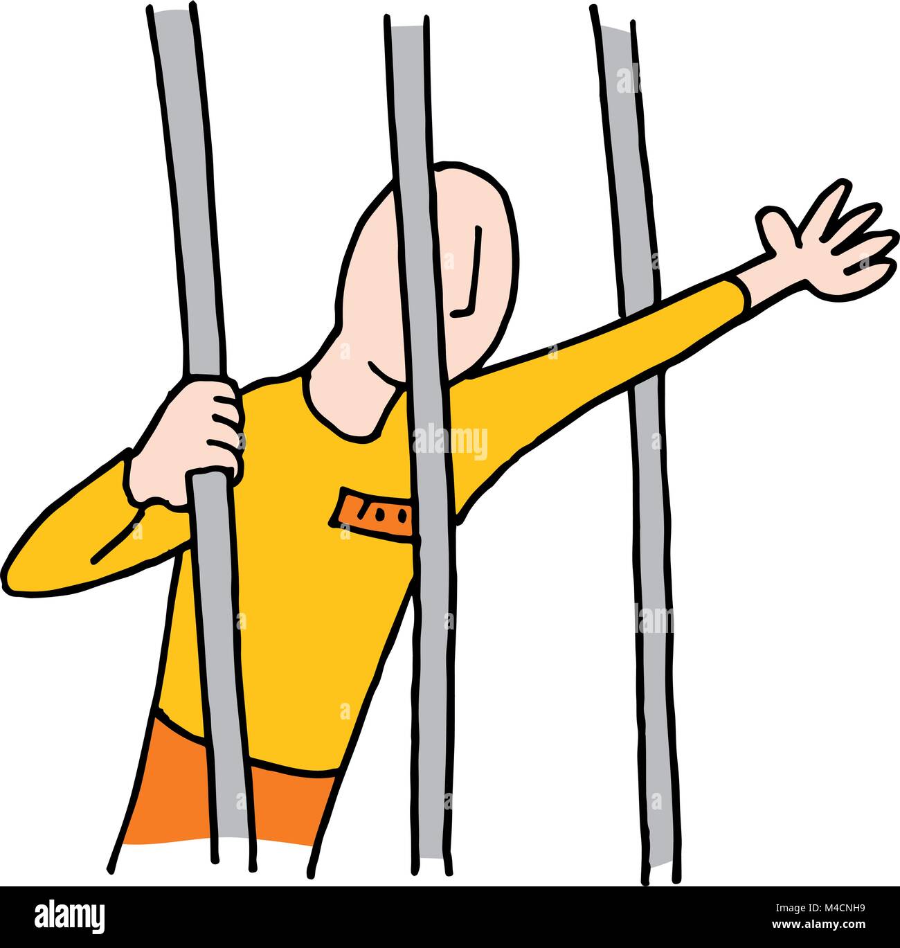 An image of a Prisoner Behind Bars Stock Vector Image & Art Alamy