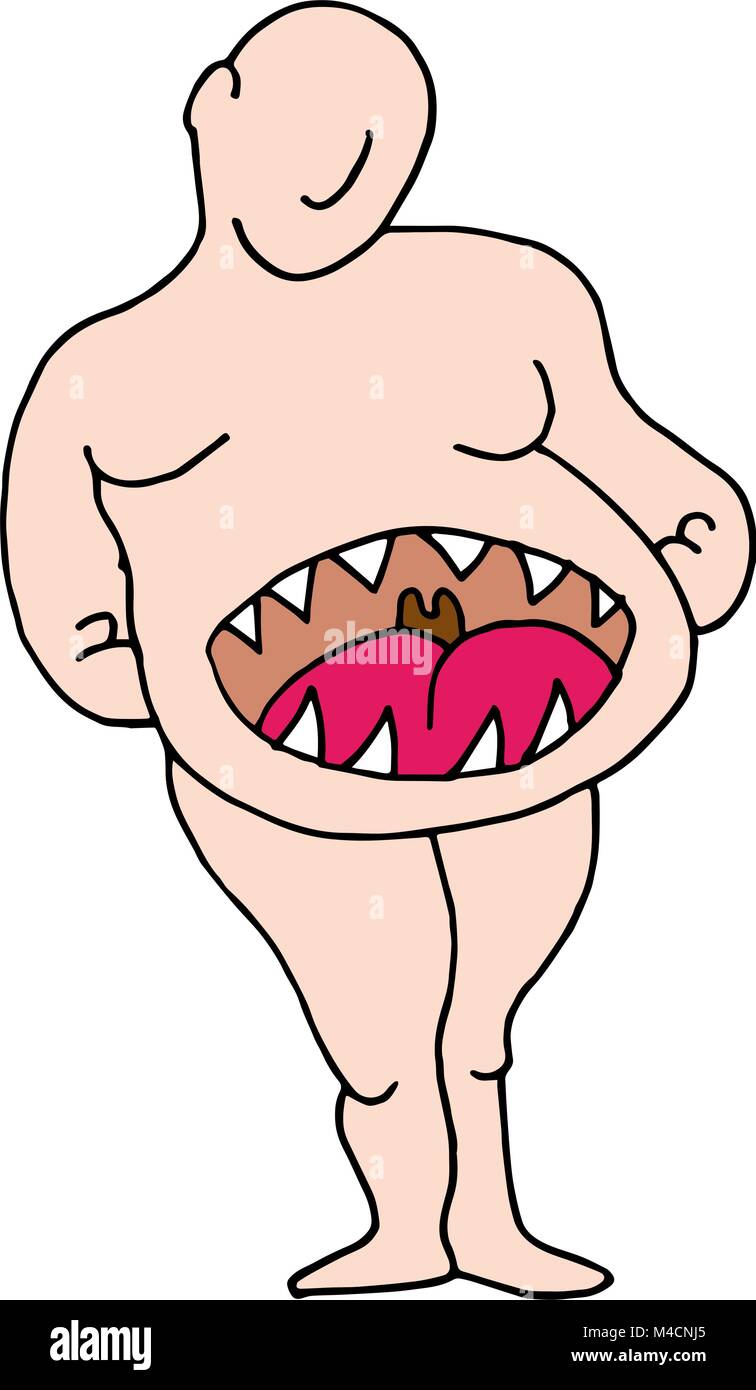 An image of a Hungry Stomach Man Stock Vector Image & Art - Alamy