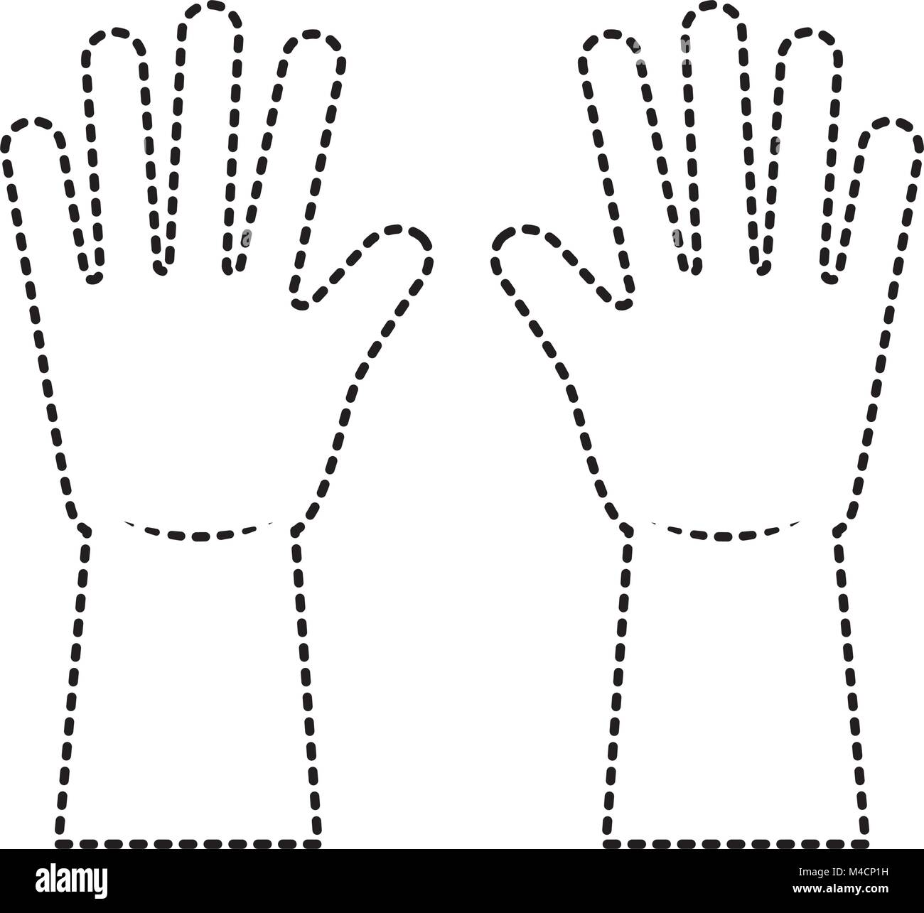 gloves cleaning rubber equipment work vector illustration Stock Vector
