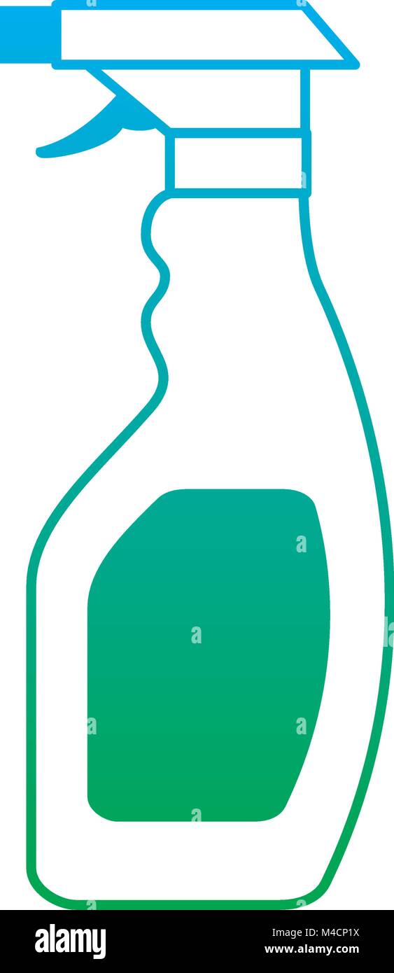 plastic bottle spray hygiene cleaning vector illustration degrade line ...