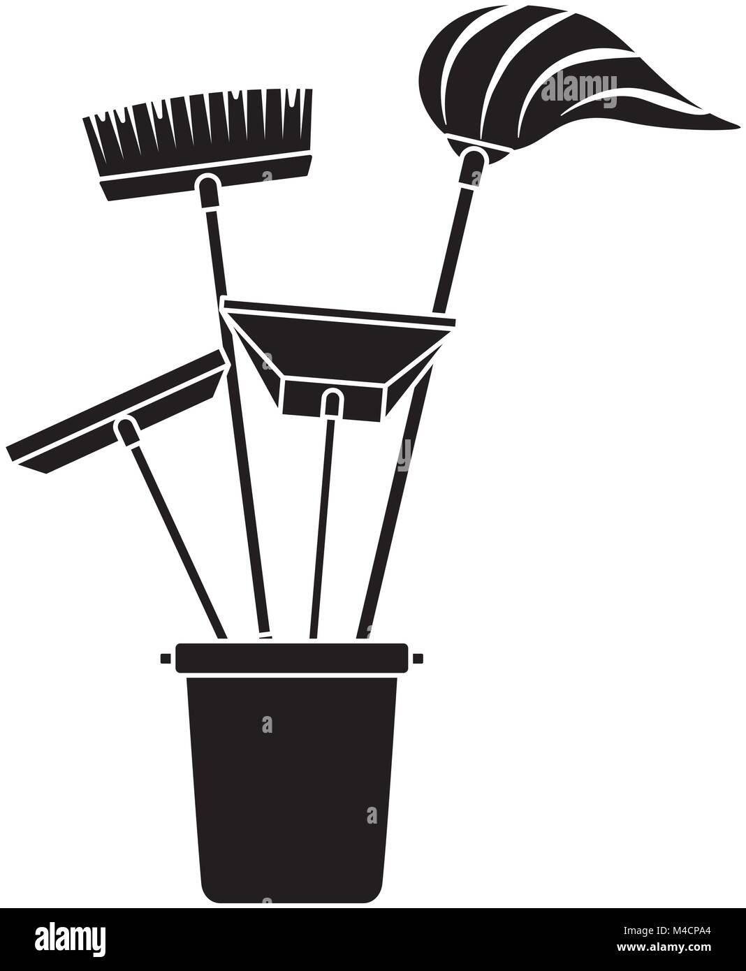 cleaning objects plastic bucket full of janitor cleaning helpful vector
