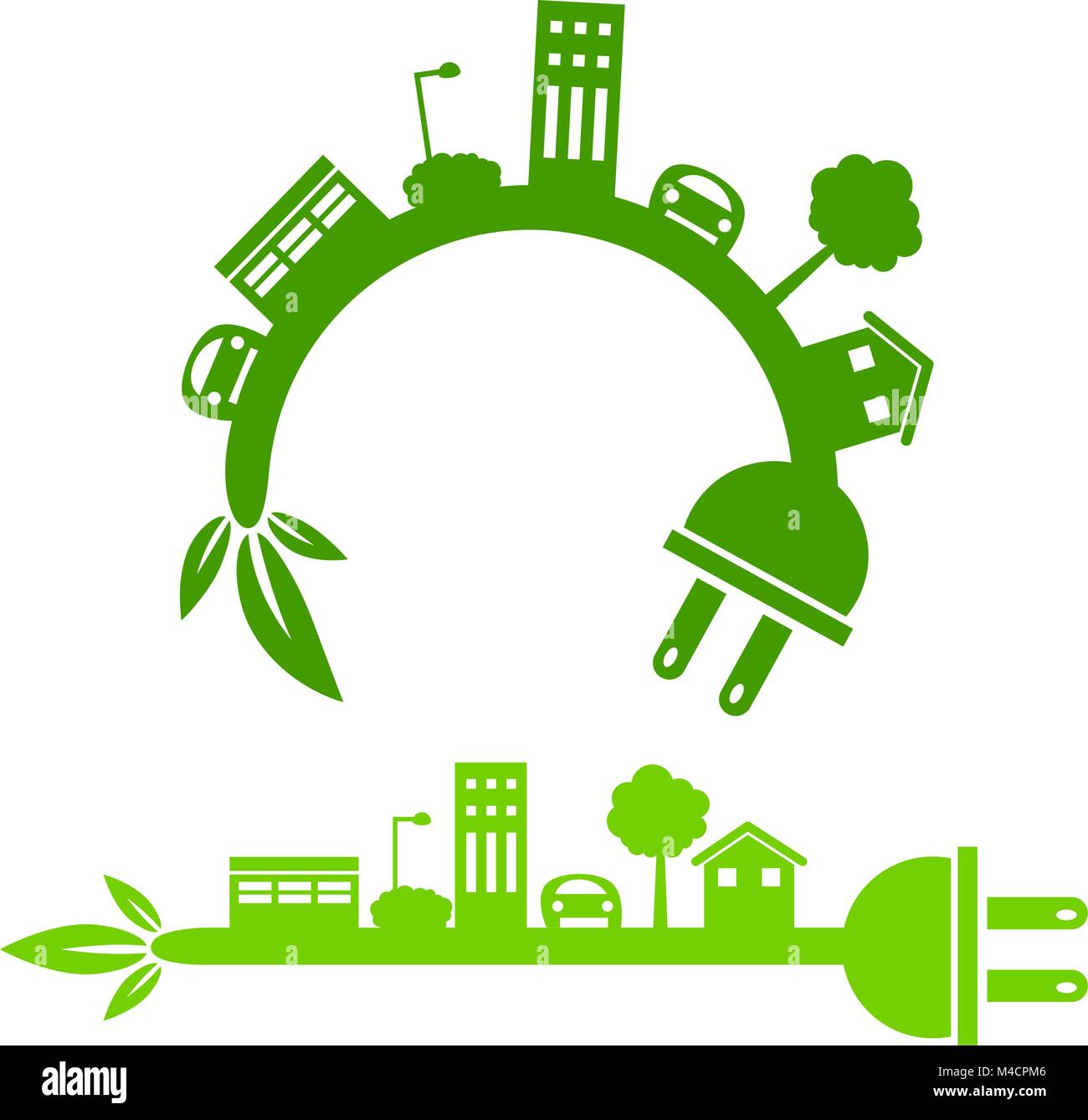 An image of a green energy city icon Stock Vector Image & Art - Alamy