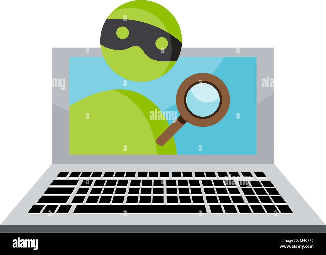An image representing personal identity theft over the internet. Stock Vector