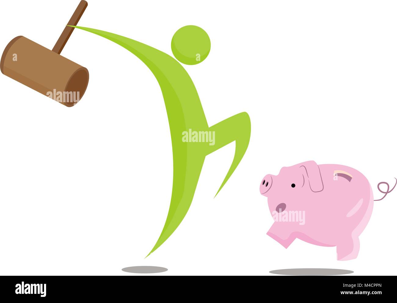 An image of a breaking the bank metaphor cartoon Stock Vector Image ...