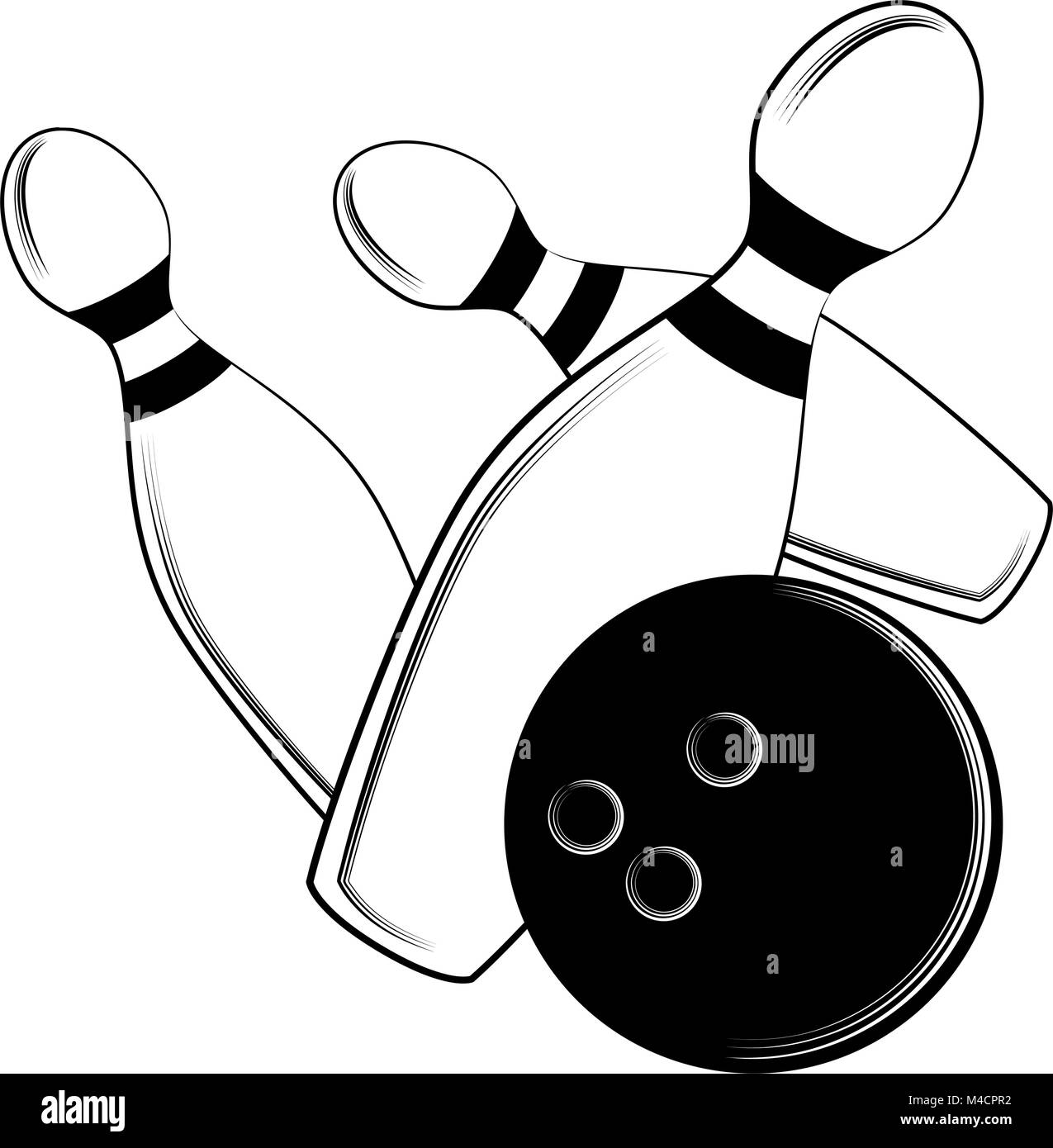 An image of a bowling ball hitting the pins Stock Vector Image & Art