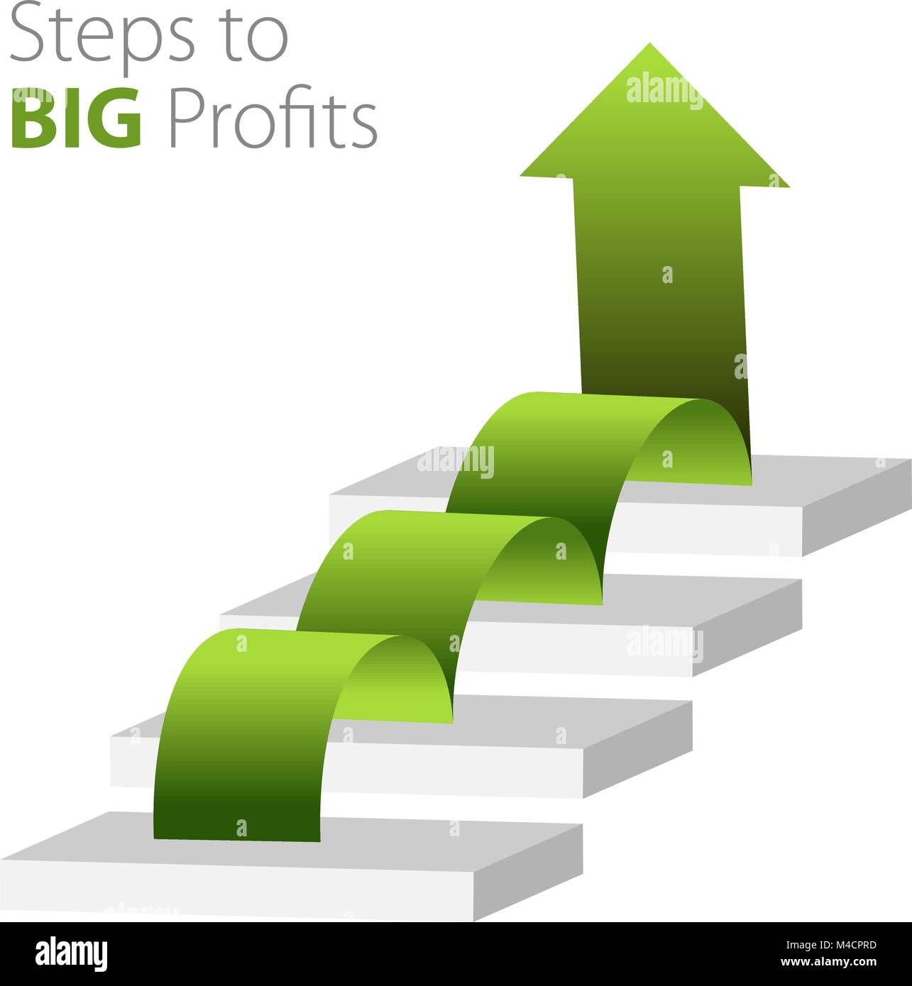 An image of a steps to big profits business background. Stock Vector