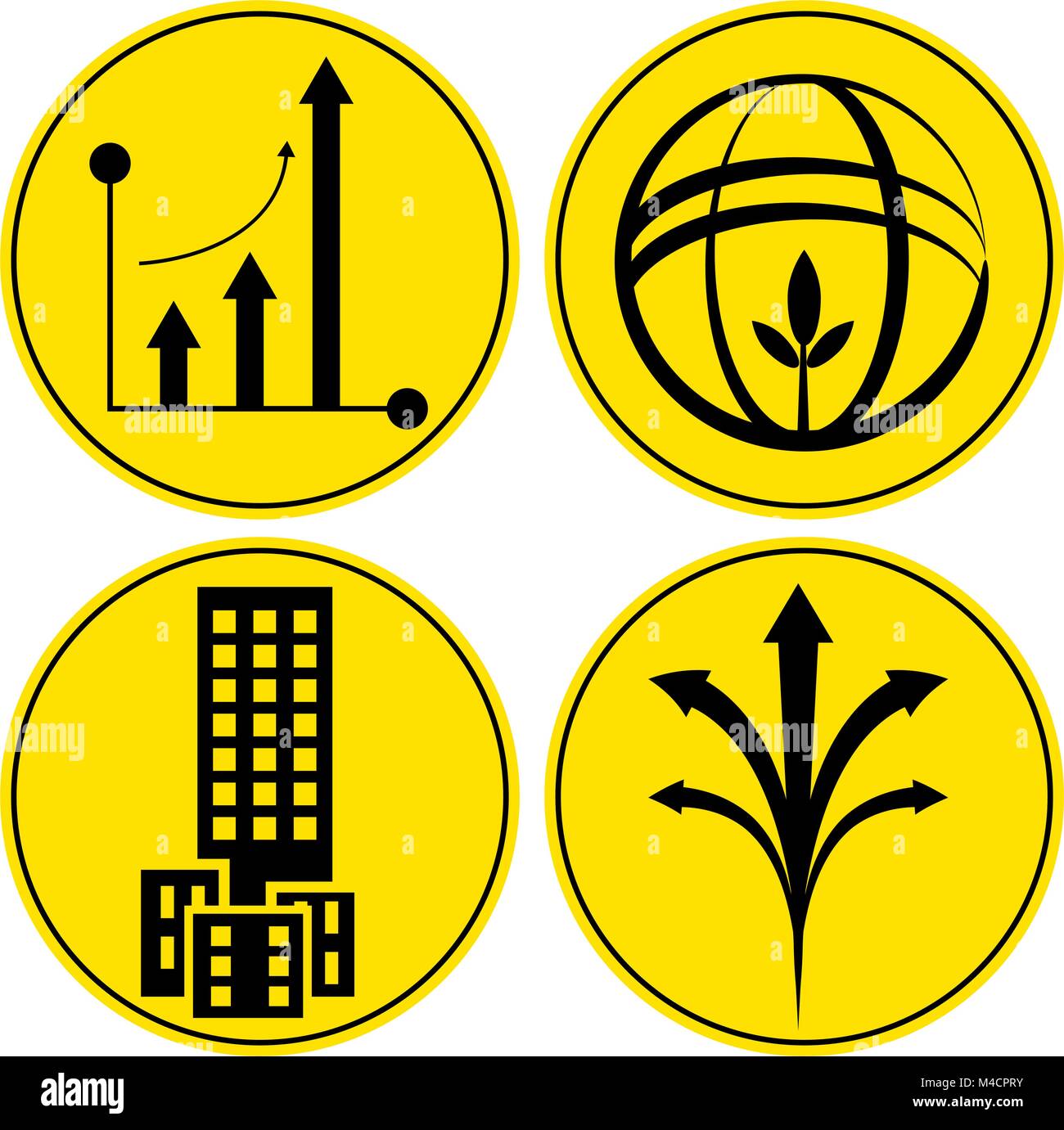 An image of a financial growth icon set. Stock Vector