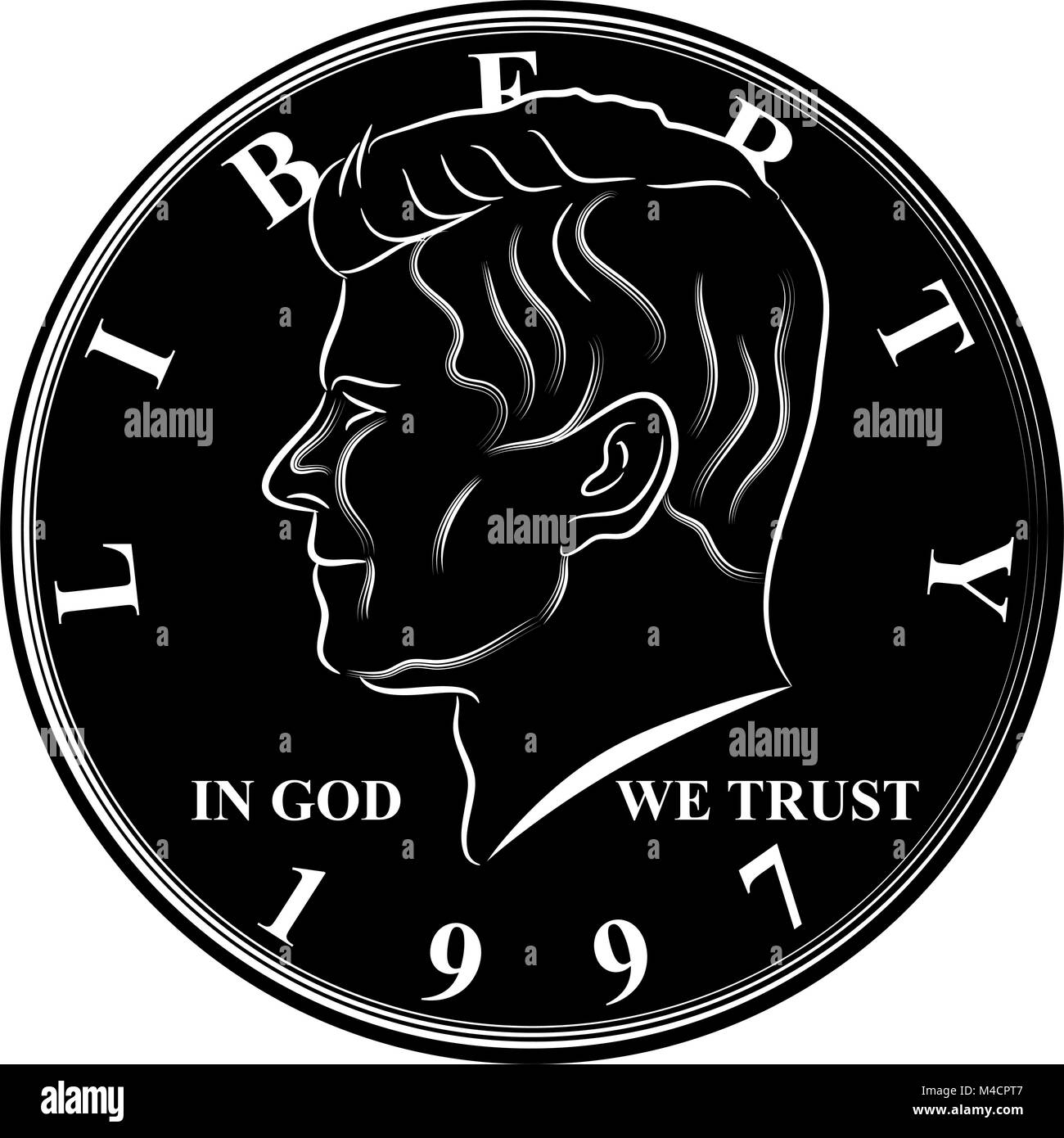 An image of United States currency half dollar coin Stock Vector Image