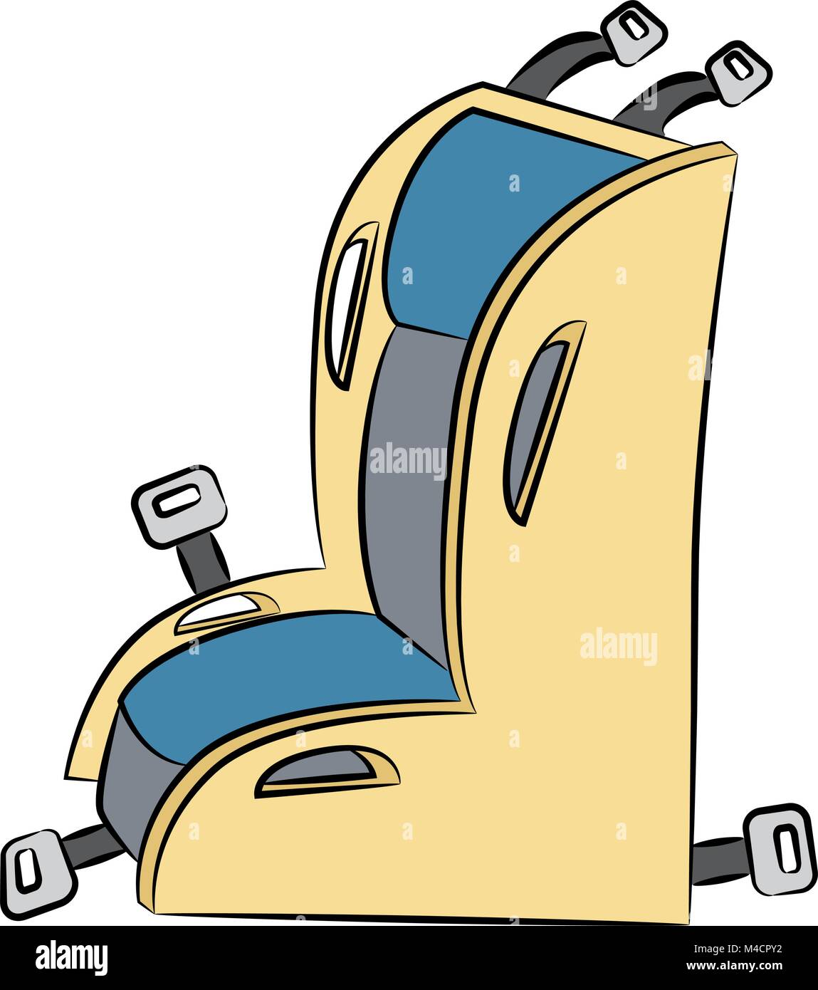 An image of a cartoon child safety car seat. Stock Vector