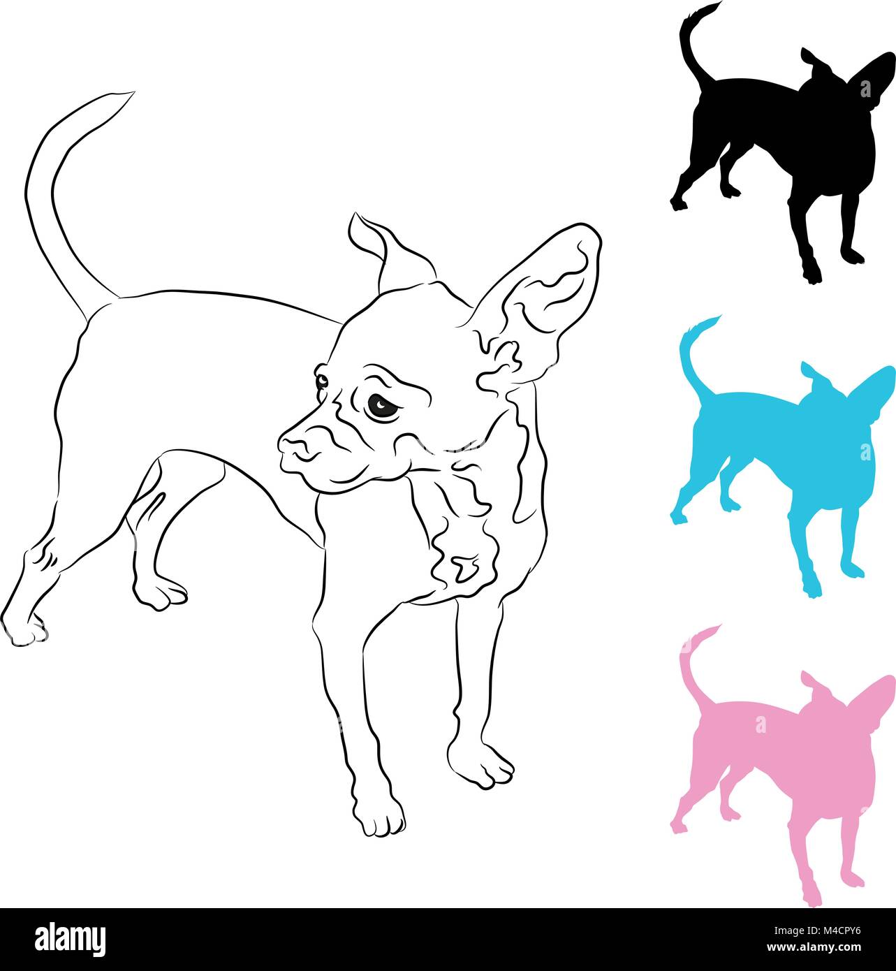 An image of a chihuahua icon set. Stock Vector