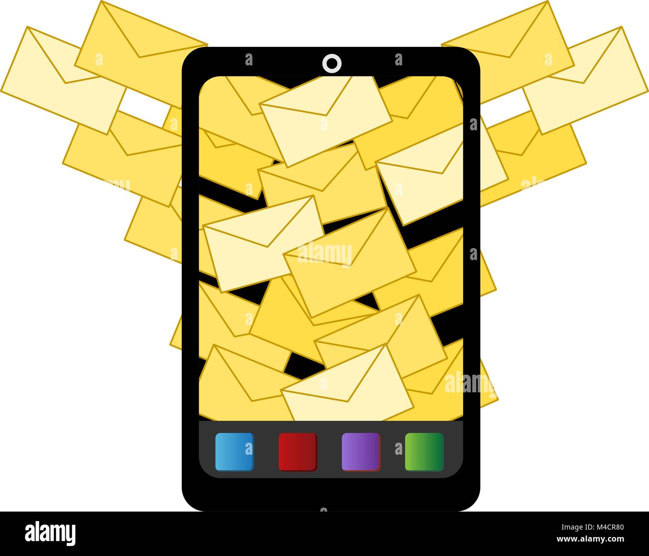 An image of an icon for spam email to digital device. Stock Vector