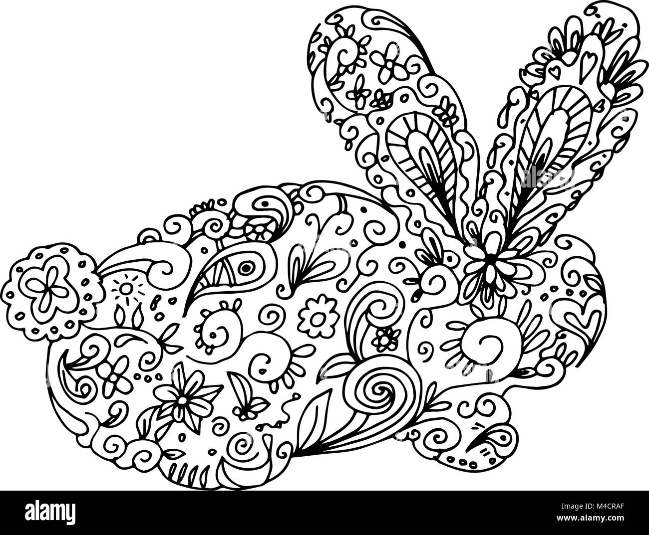 An image of a rabbit - zentangle style Stock Vector Image & Art - Alamy