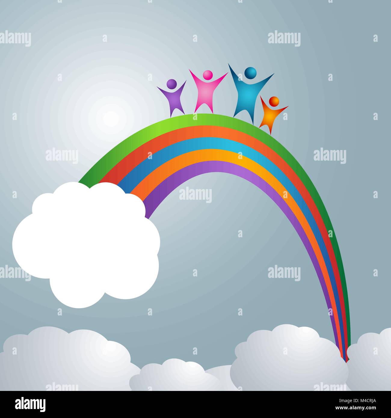 An image of a family standing on a rainbow Stock Vector Image & Art - Alamy
