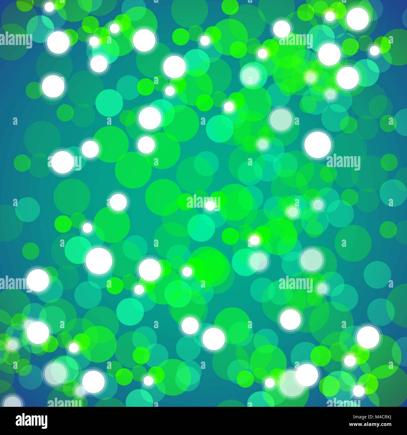 An image of a background of green blurred lights. Stock Vector