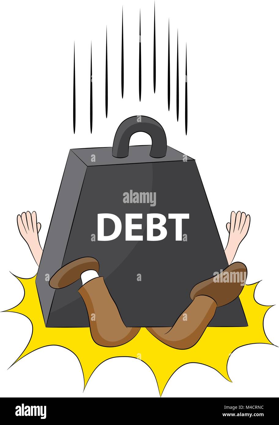 An image representing a person crushed in debt Stock Vector Image & Art