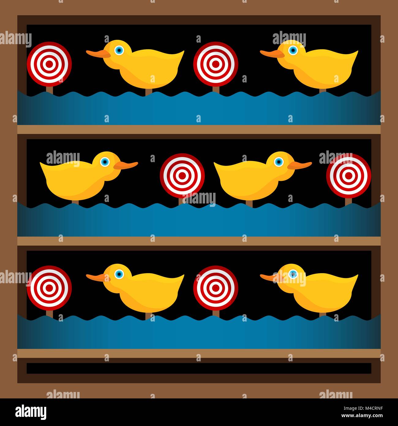 An image of a duck shooting gallery. Stock Vector