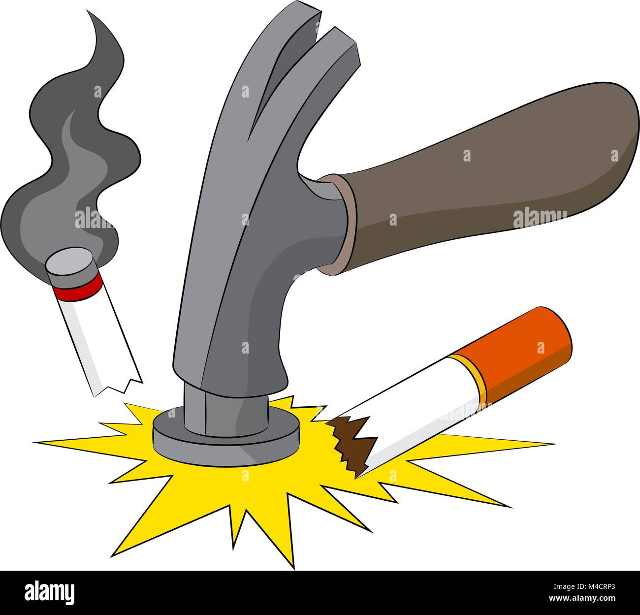 An image representing the breaking of the bad habit of smoking. Stock Vector
