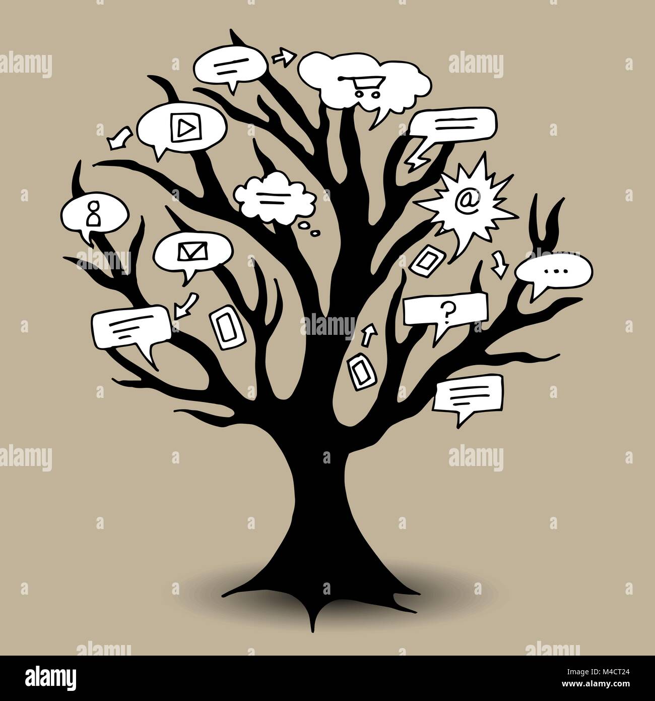 An image of a communication tree. Stock Vector