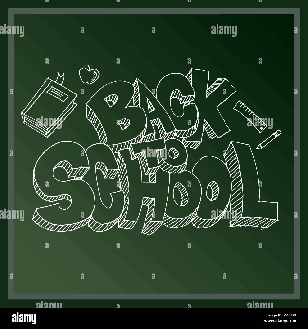 An image of a back to school message. Stock Vector