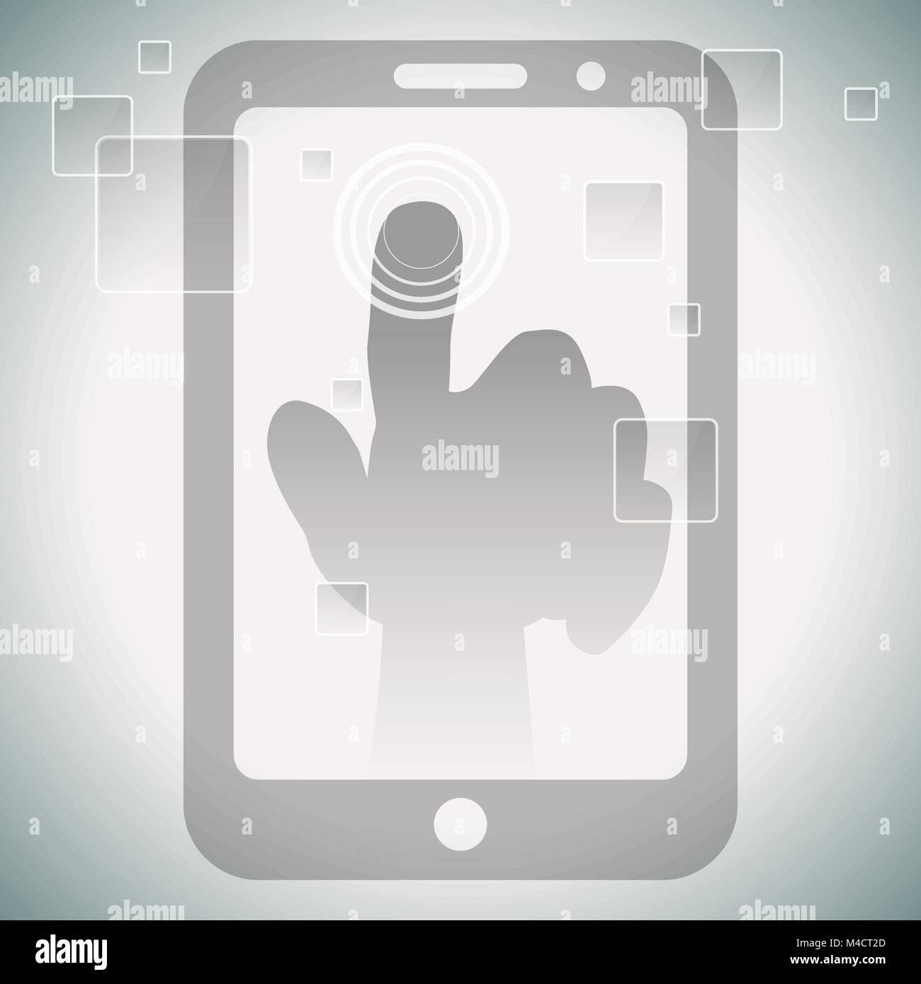 An image of touch screen technology. Stock Vector