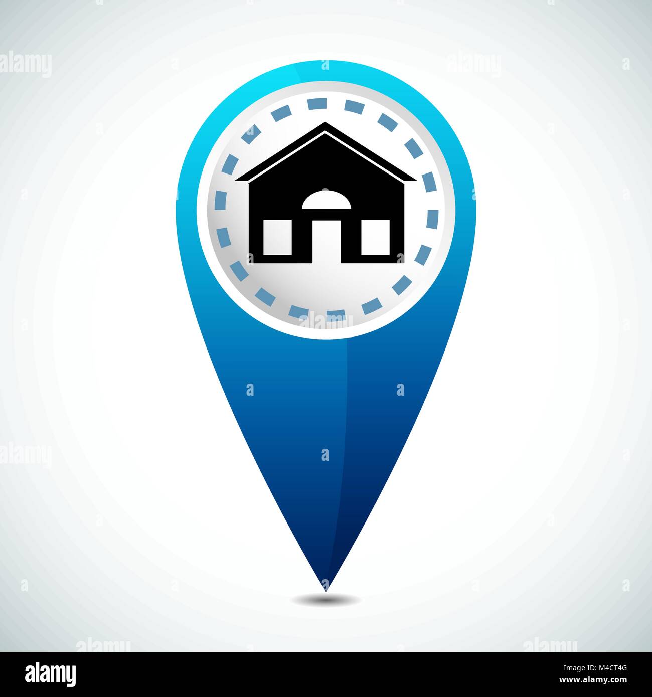 An image of a 3d home location icon. Stock Vector