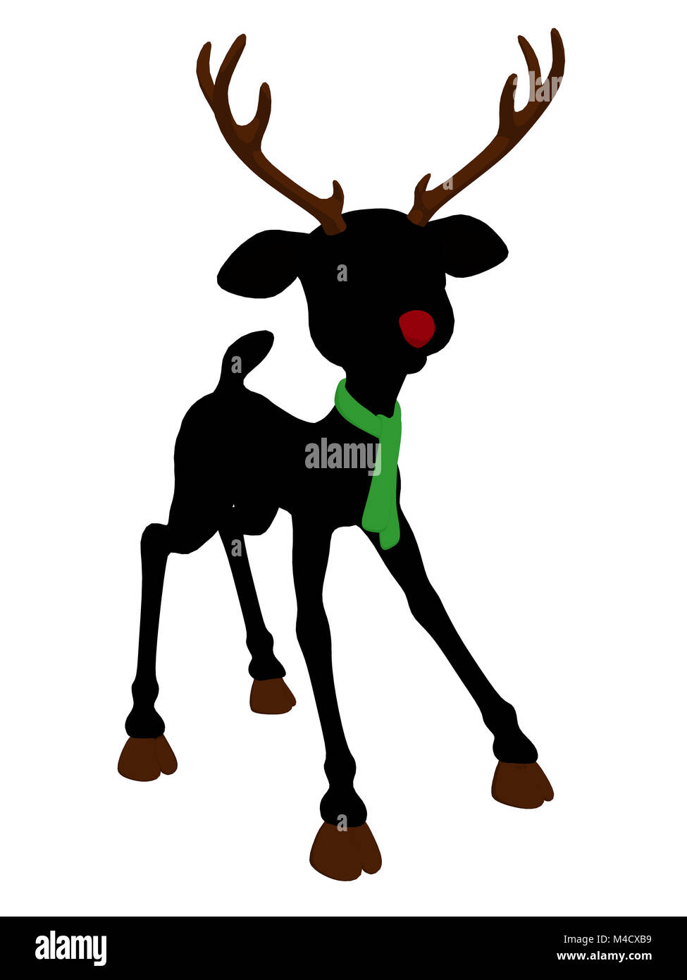 Rudolph red nosed reindeer silhouette hi-res stock photography and ...