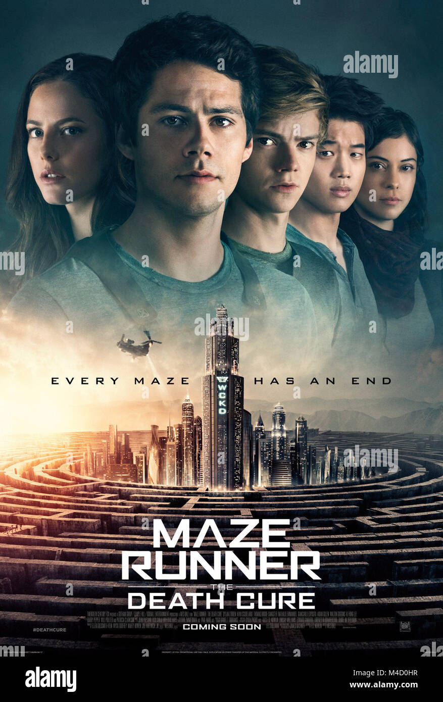 RELEASE DATE: January 26, 2018 TITLE: Maze Runner: The Death Cure STUDIO: Twentieth Century Fox DIRECTOR: Wes Ball PLOT: Young hero Thomas embarks on a mission to find a cure for a deadly disease known as the 'Flare'. STARRING: Poster Art. (Credit Image: © Twentieth Century Fox/Entertainment Pictures) Stock Photo