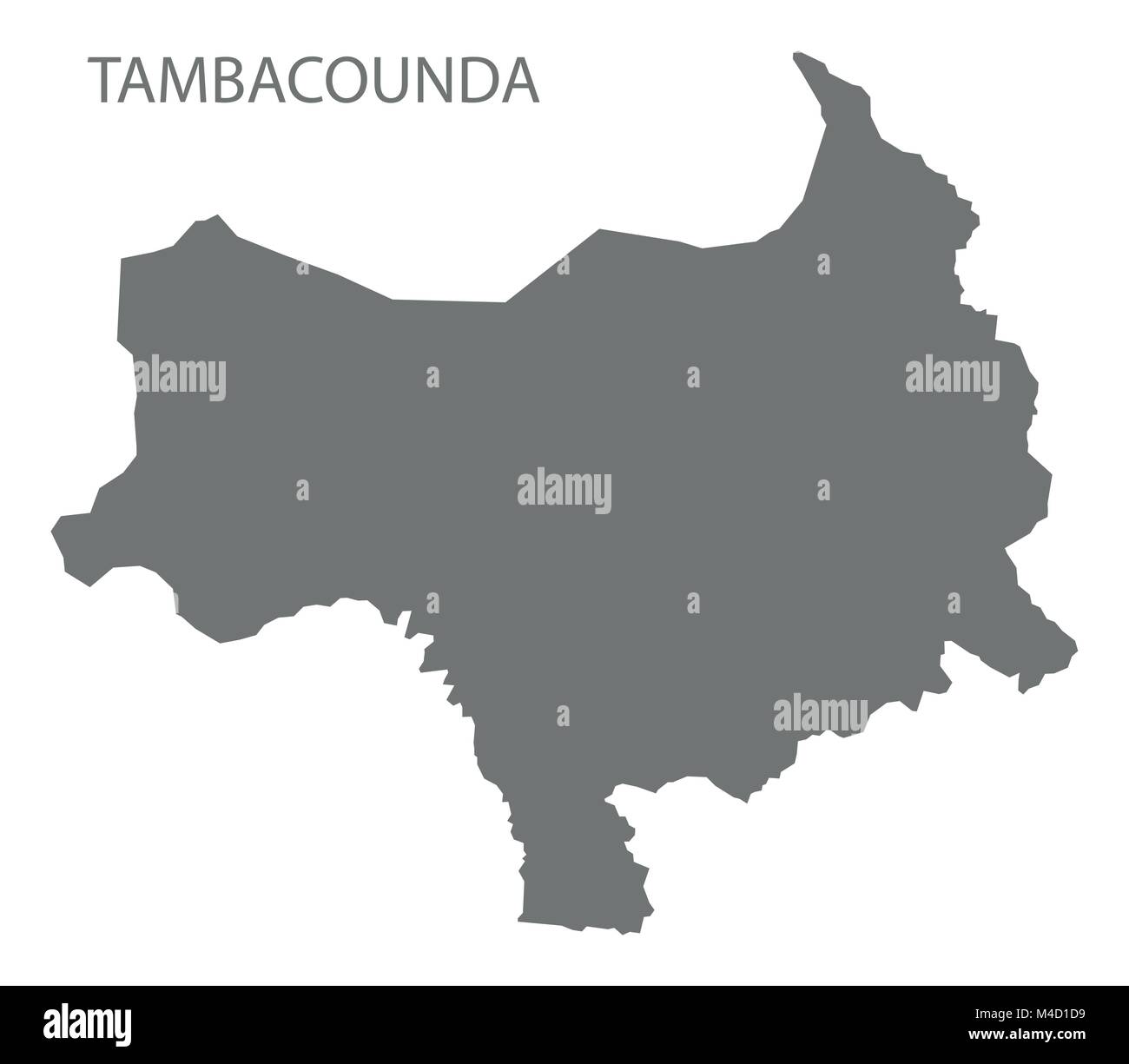 Tambacounda map of Senegal grey illustration silhouette shape Stock ...