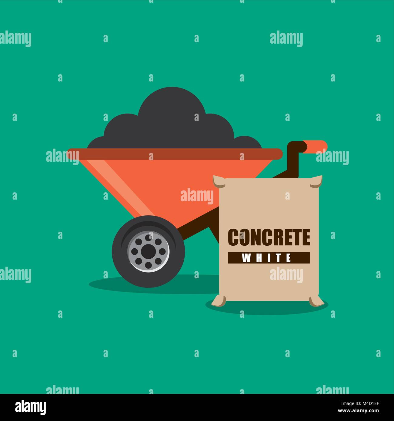 Construction worker pushing wheelbarrow Stock Vector Images - Alamy