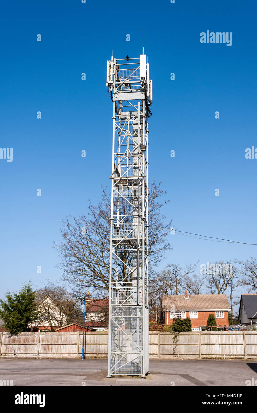 Mobile phone mast in a Berkshire village centre, Mortimer, Berkshire