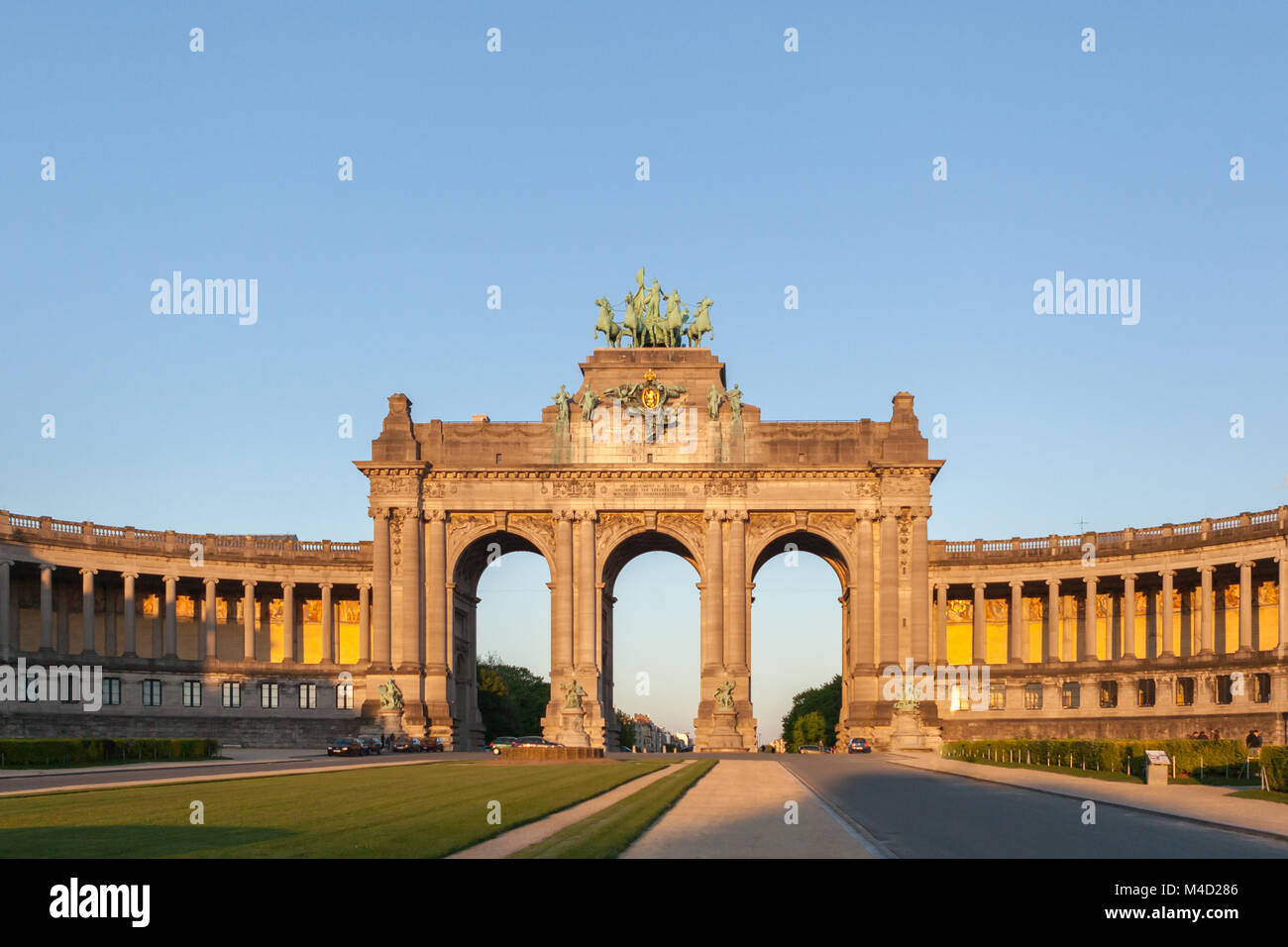 Perspective panoramic view to the Triumphal Arch Stock Photo