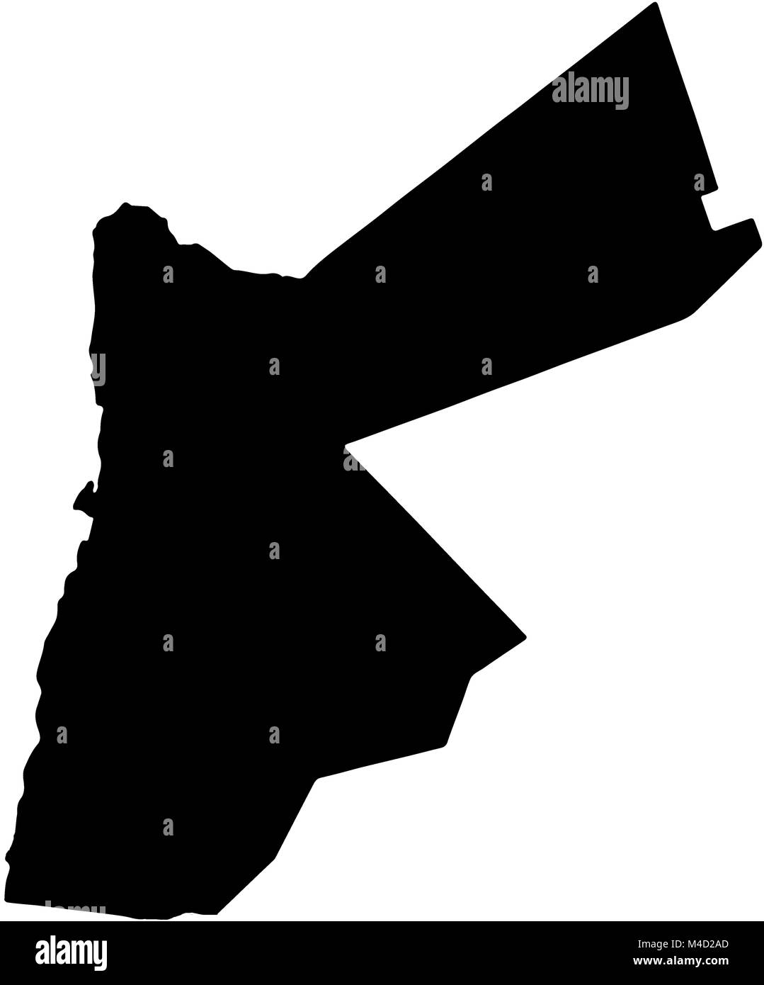 Jordan country Map illustration black. Stock Photo