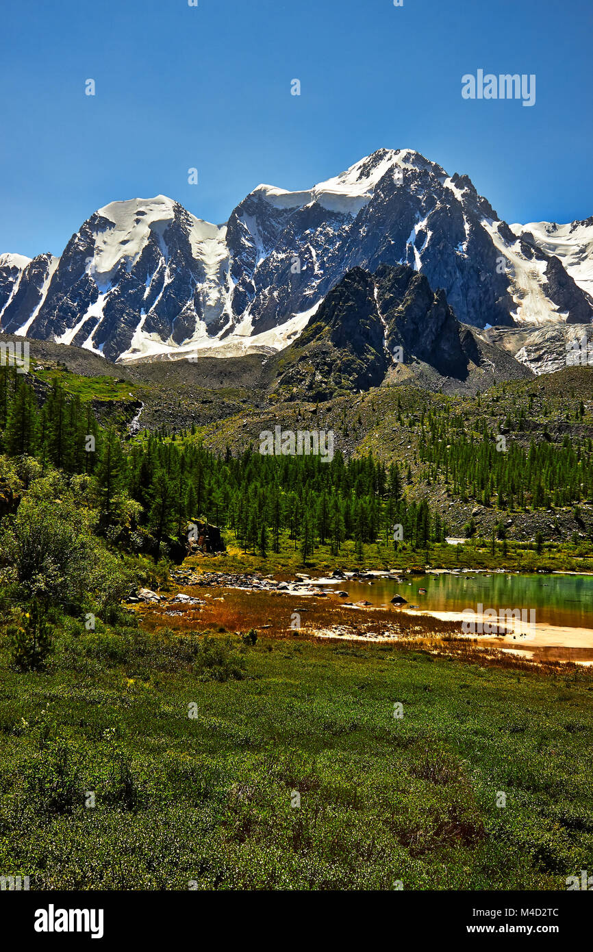Landscape with lake and mountain Stock Photo - Alamy