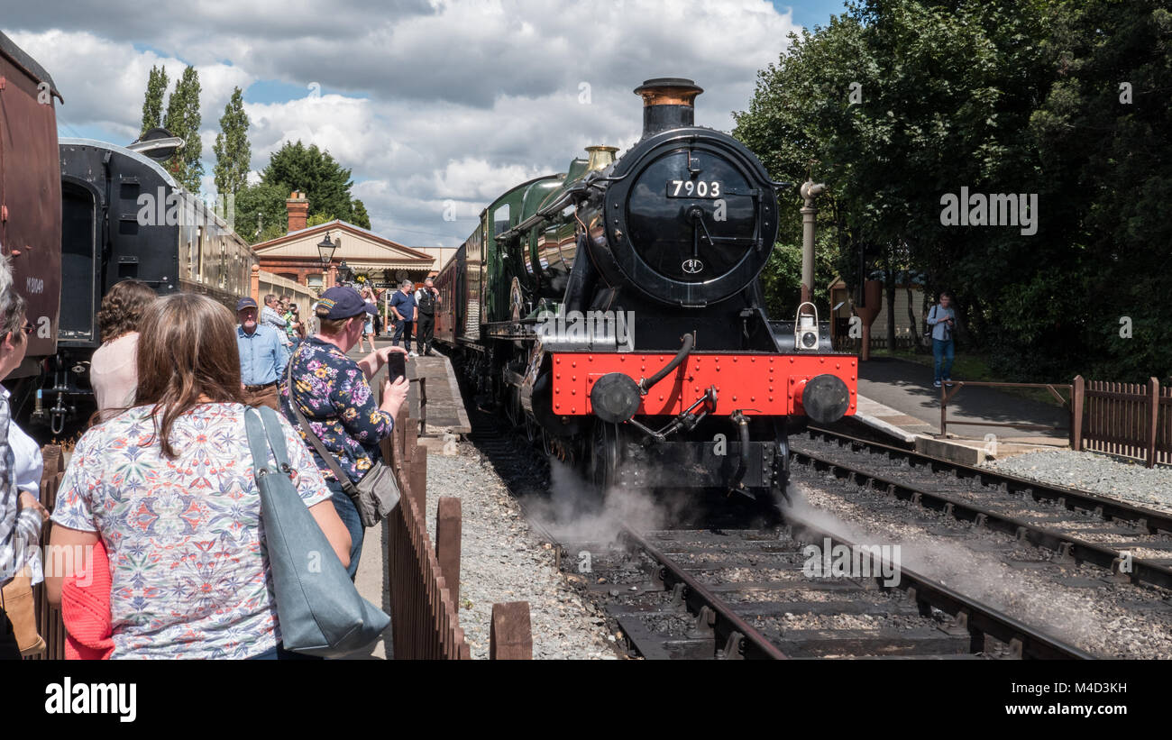 Steam engine 7903 Foremarke Hall at Toddington station and operated by ...