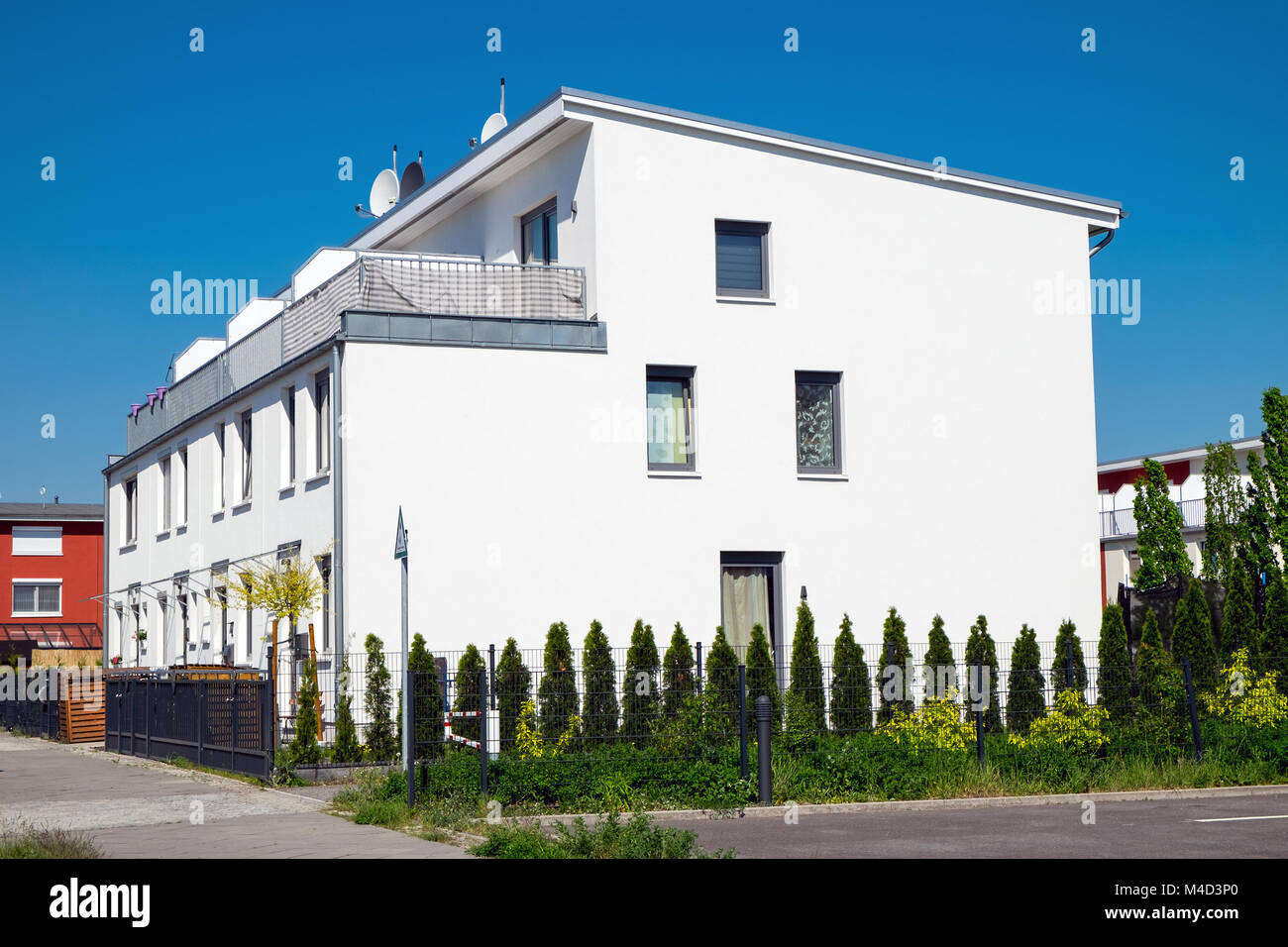 Modern white apartment house seen in Berlin, Germany Stock Photo - Alamy