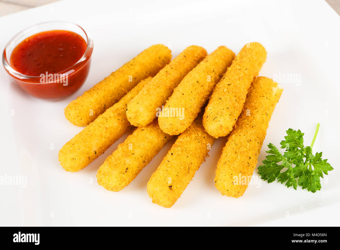 fried mozzarella sticks Stock Photo Alamy