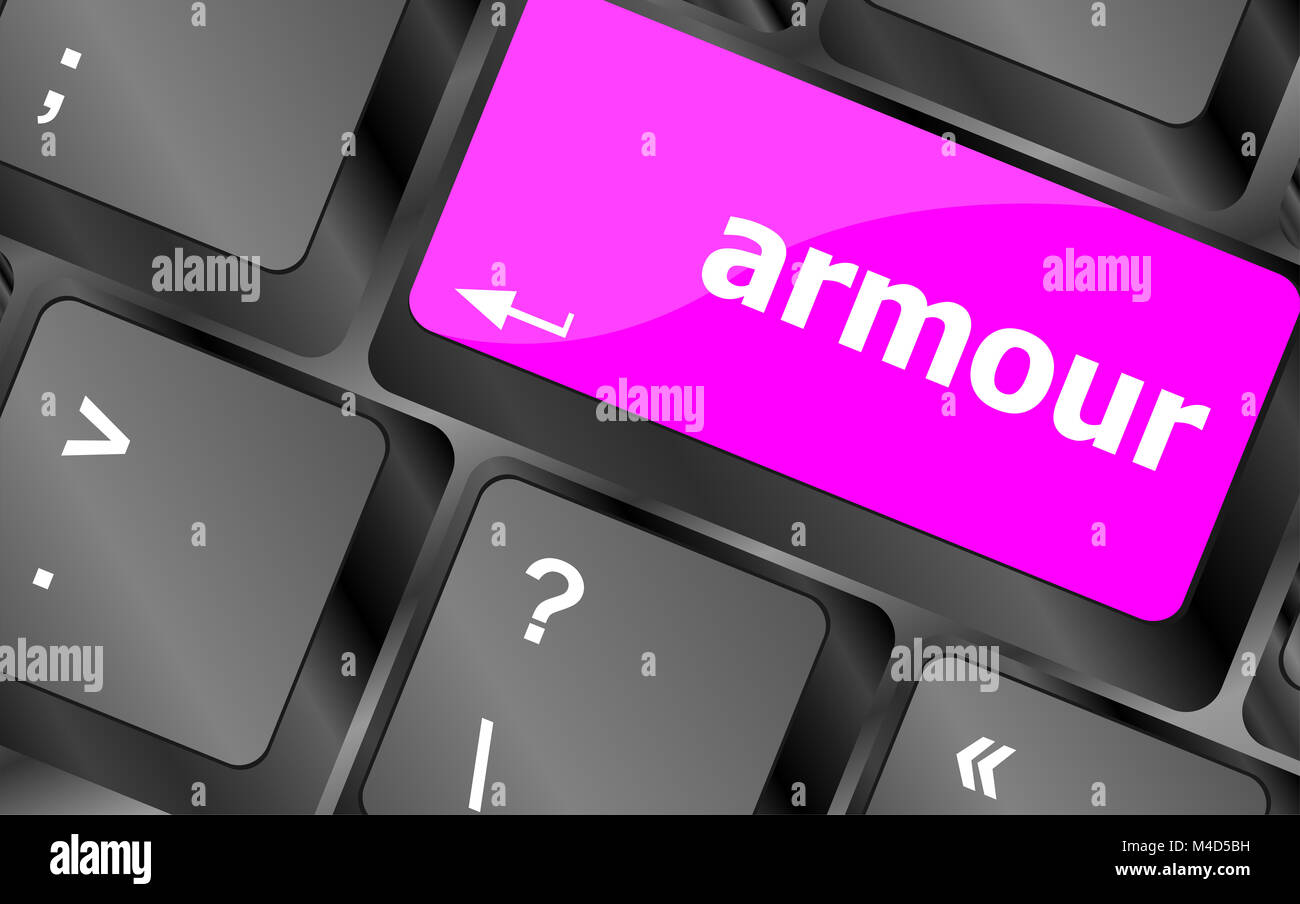 Keyboard with enter button, armour word on it Stock Photo Alamy
