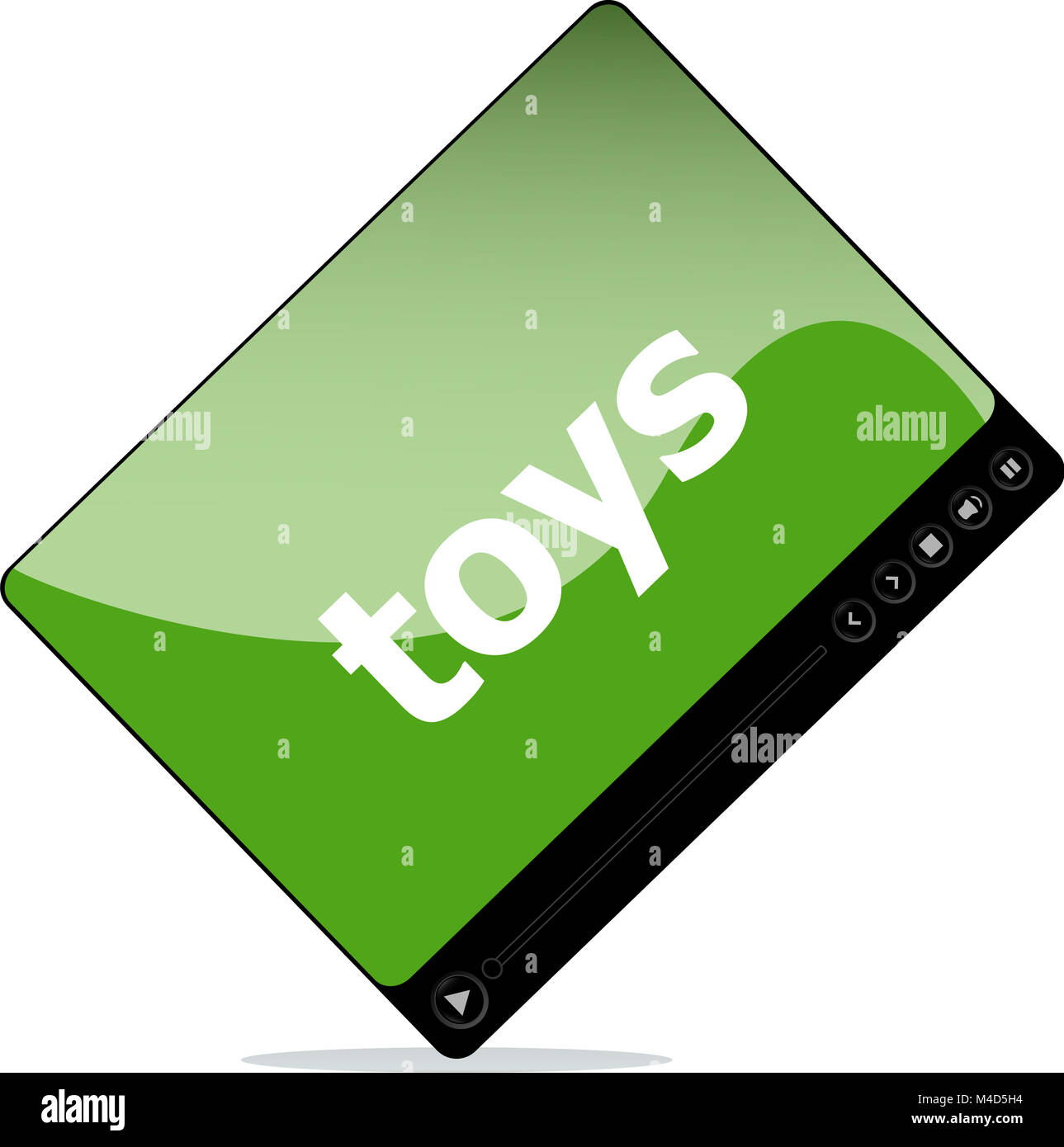 Social media concept: media player interface with toys word Stock Photo