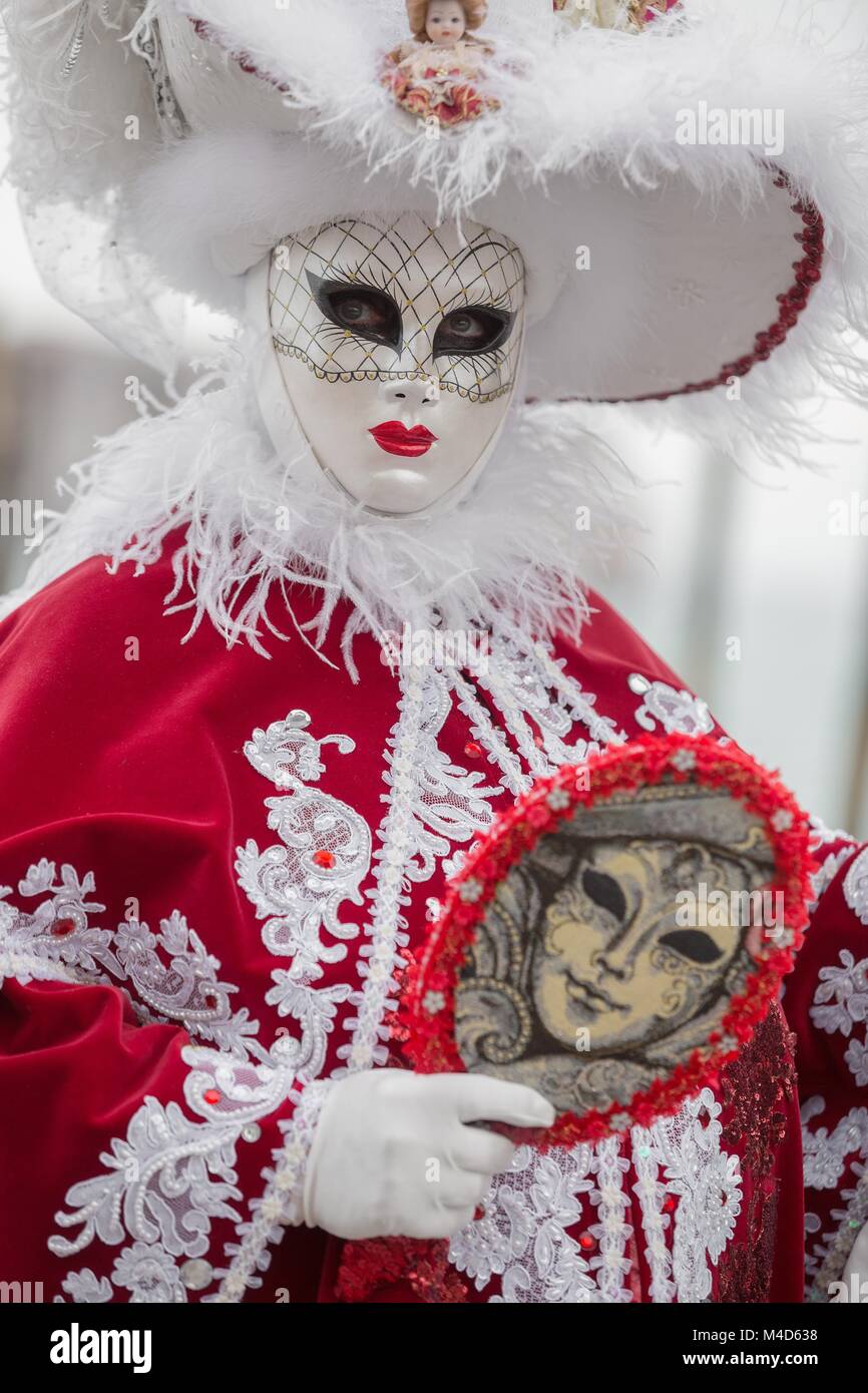 Carneval mask in Venice - Venetian Costume Stock Photo