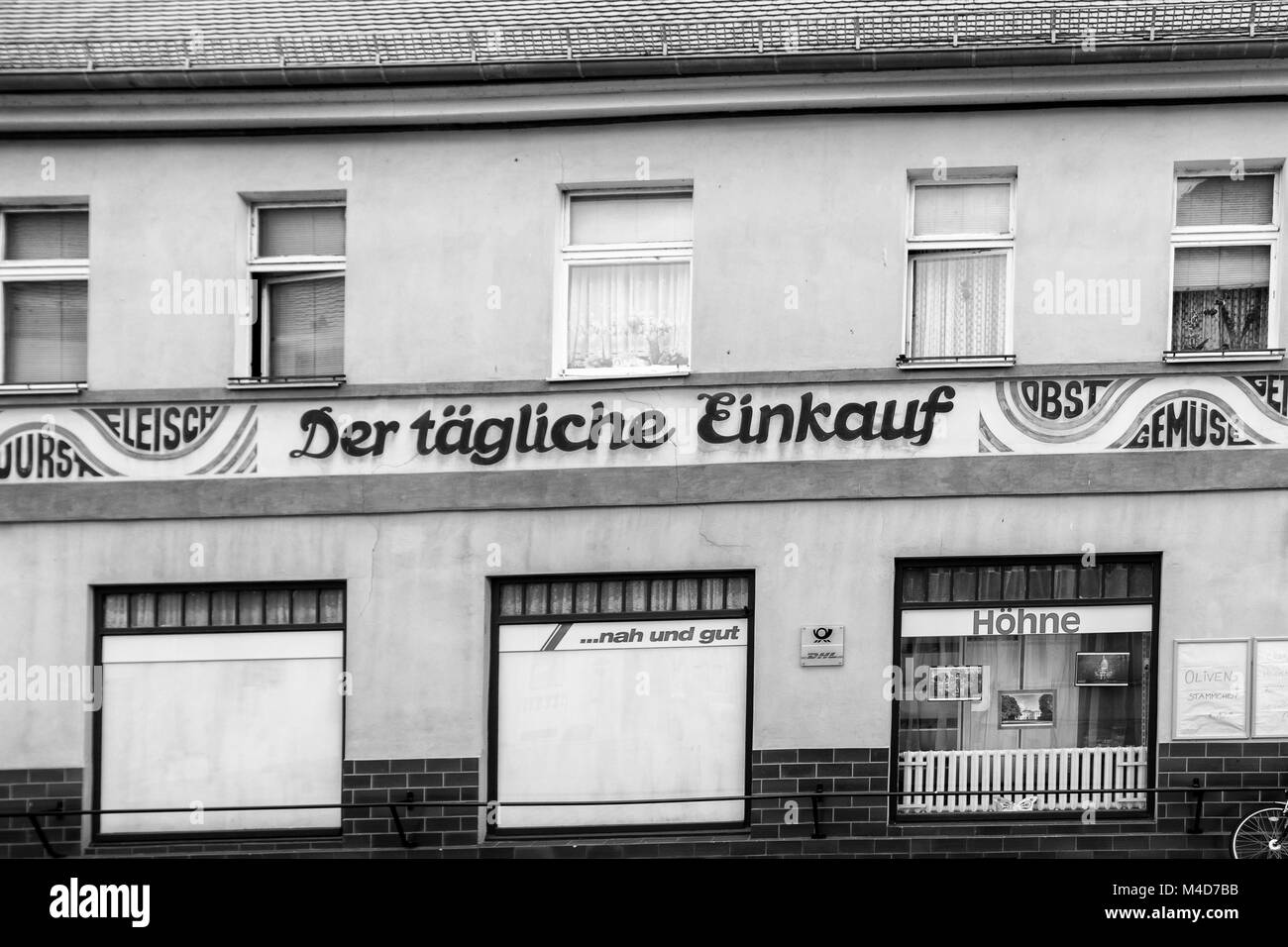 Converted GDR 'Konsum' store Stock Photo