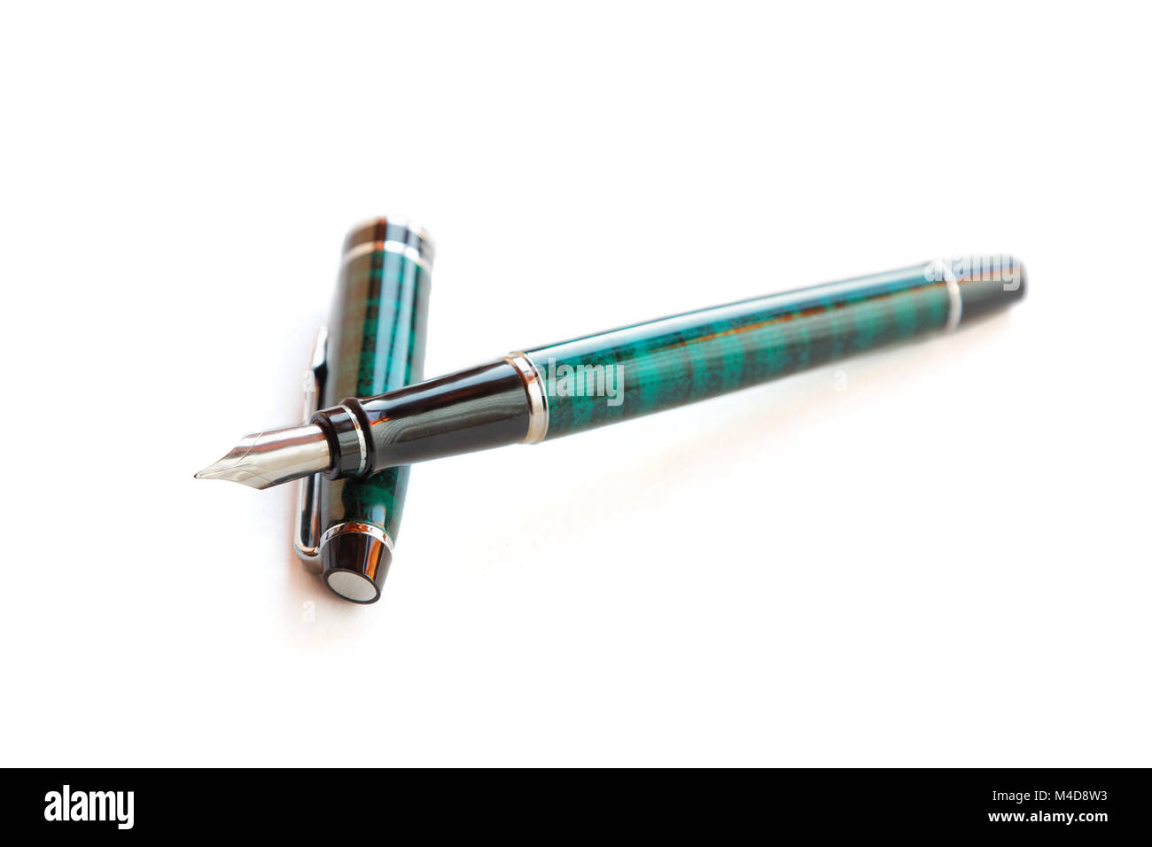 Fountain pen closeup on a white background Stock Photo Alamy
