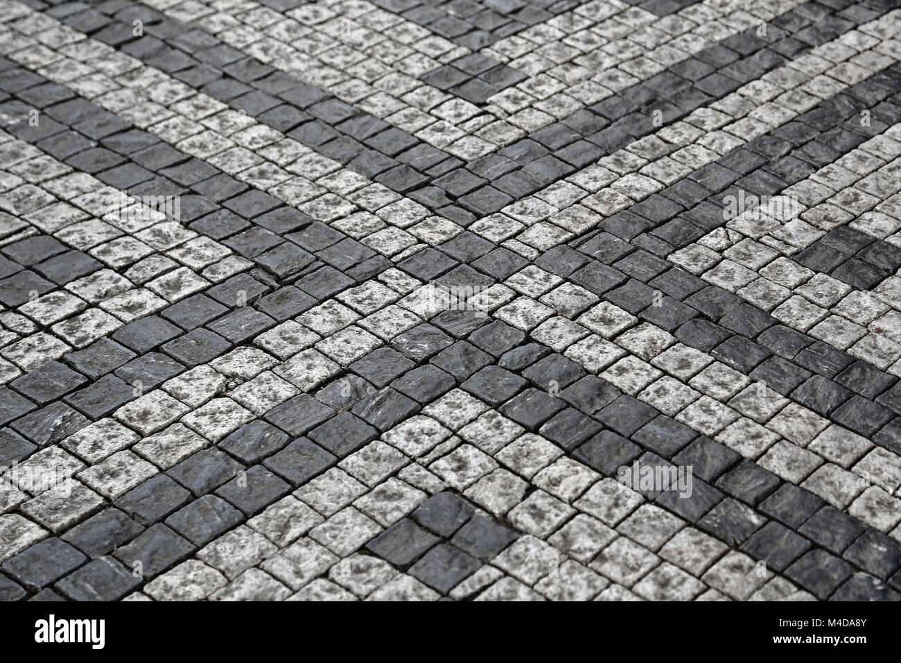 Paving stones street with pattern Stock Photo
