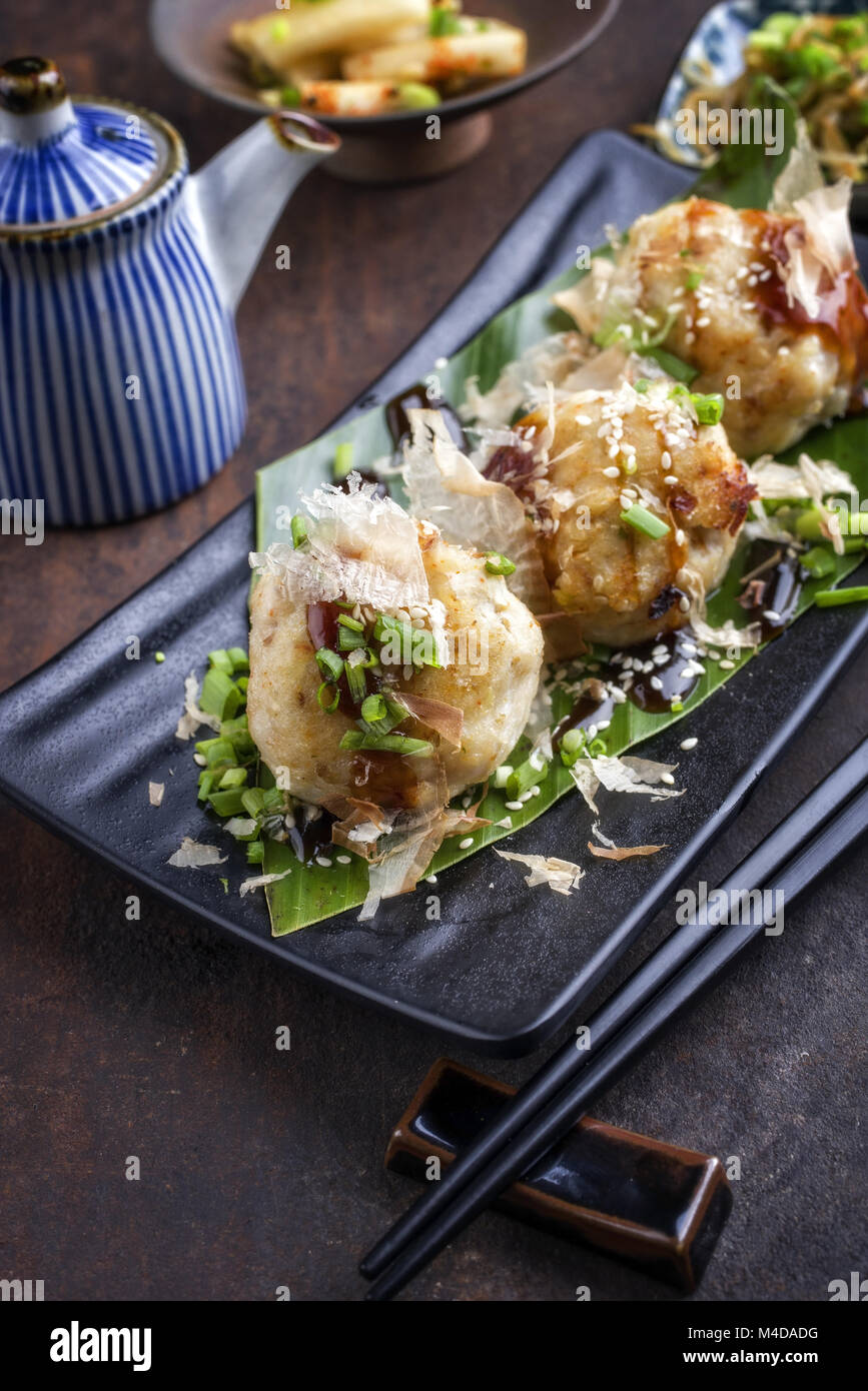 Takoyaki with Katsuo Stock Photo