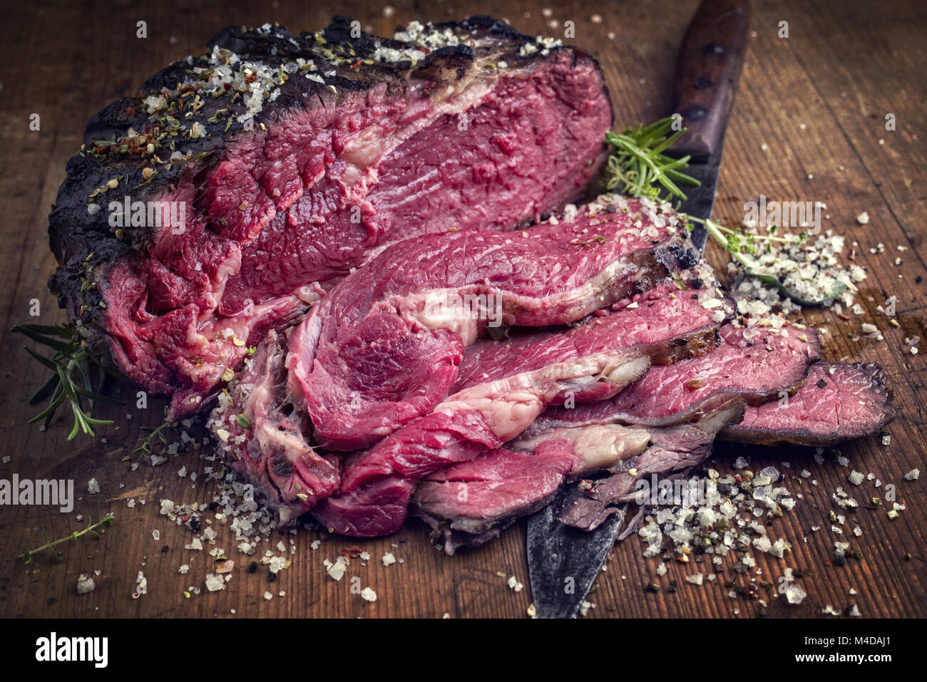 Barbecue Kobe Rib Eye Steak Bleu Stock Photo Alamy