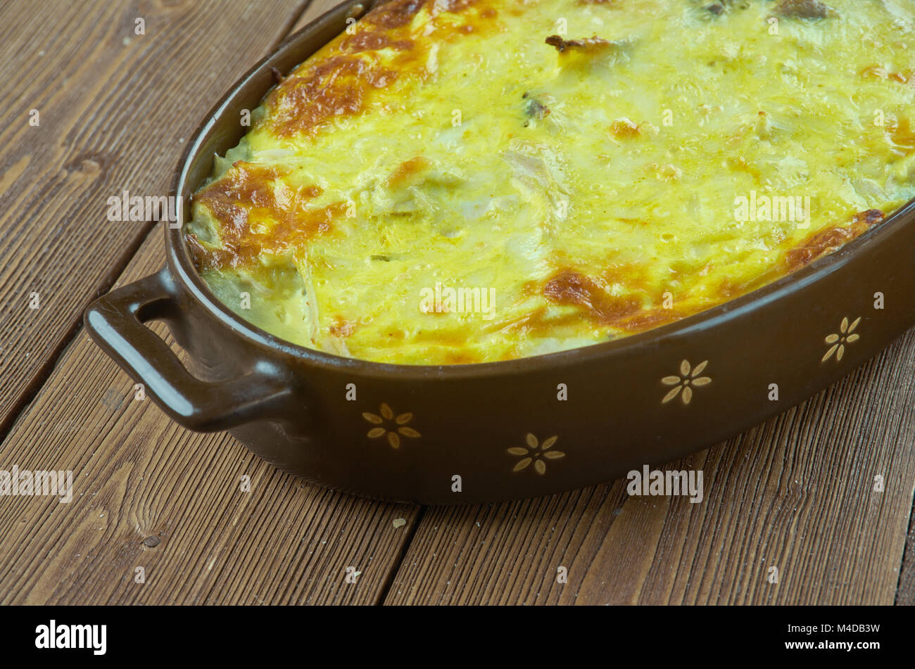 Southwest Chicken Enchilada Casserole Stock Photo Alamy