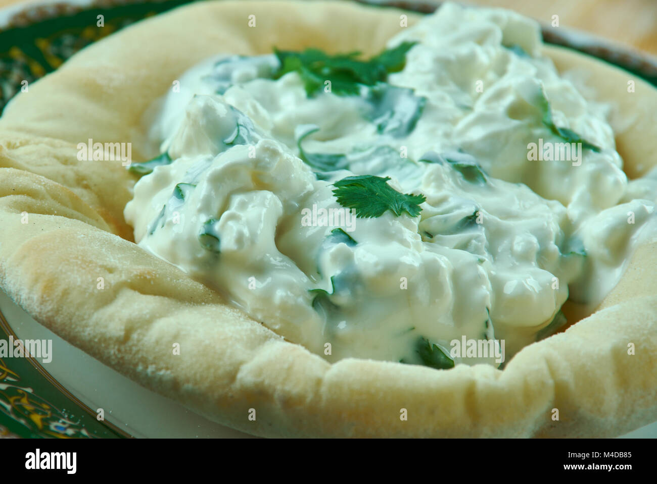 Pita bread and Cottage Cheese Stock Photo Alamy