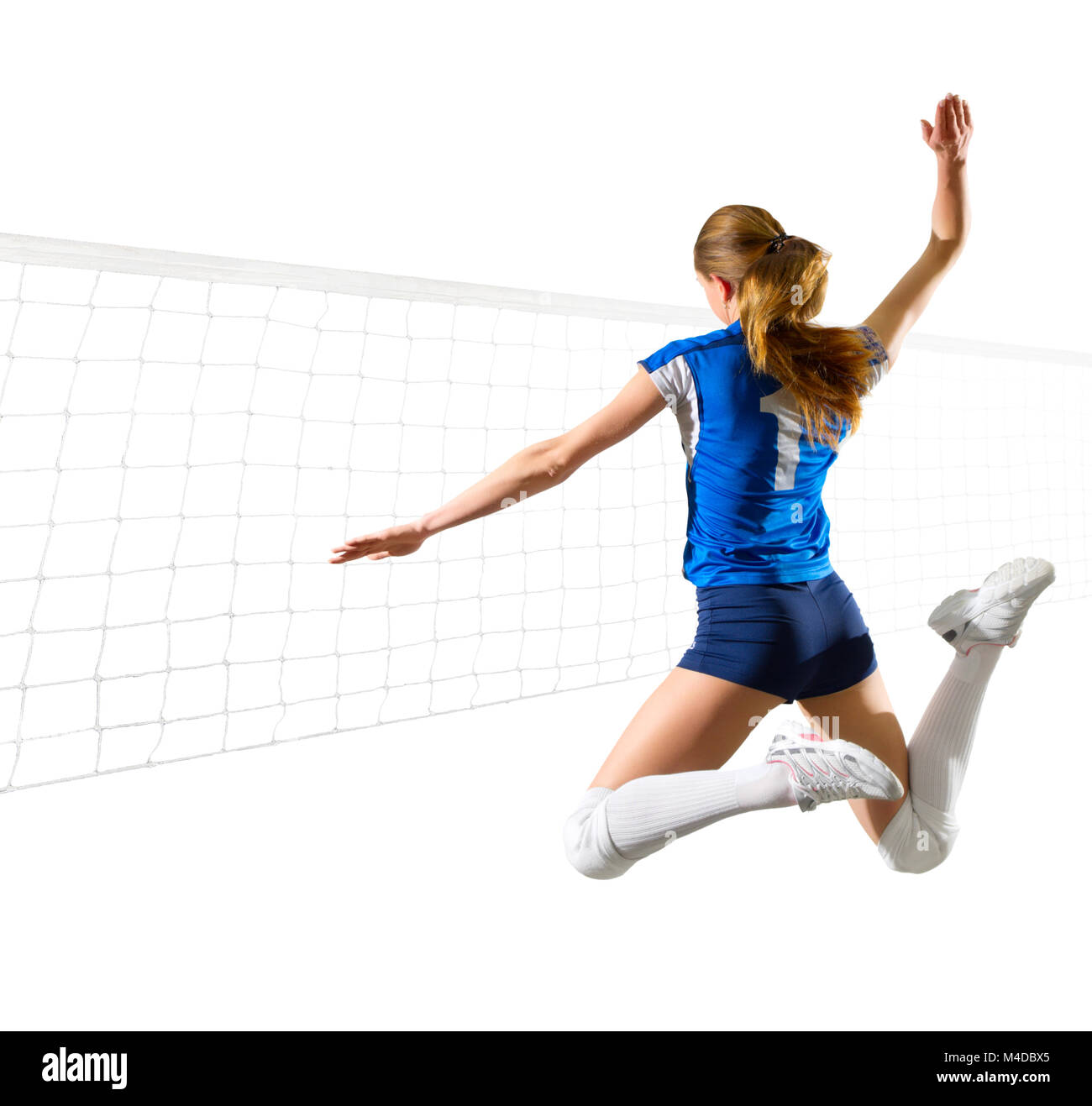 Young girl volleyball player isolated Stock Photo - Alamy