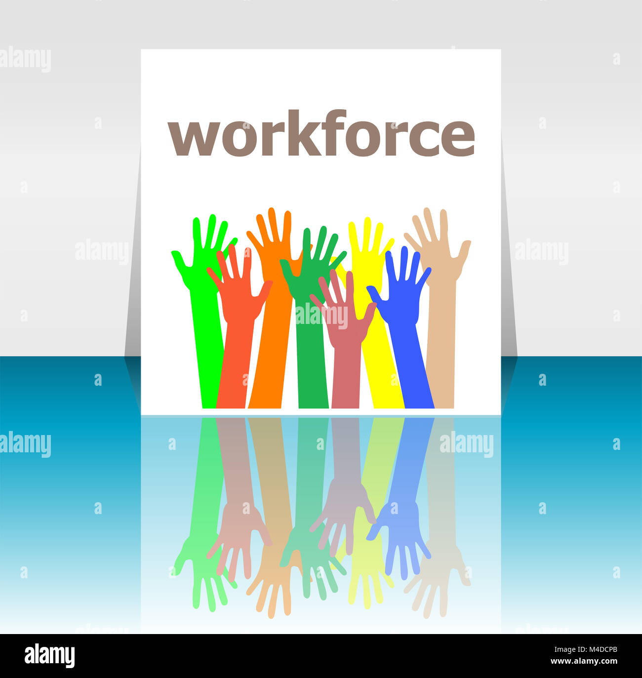 Text Workforce. Business concept . Human hands silhouettes Stock Photo