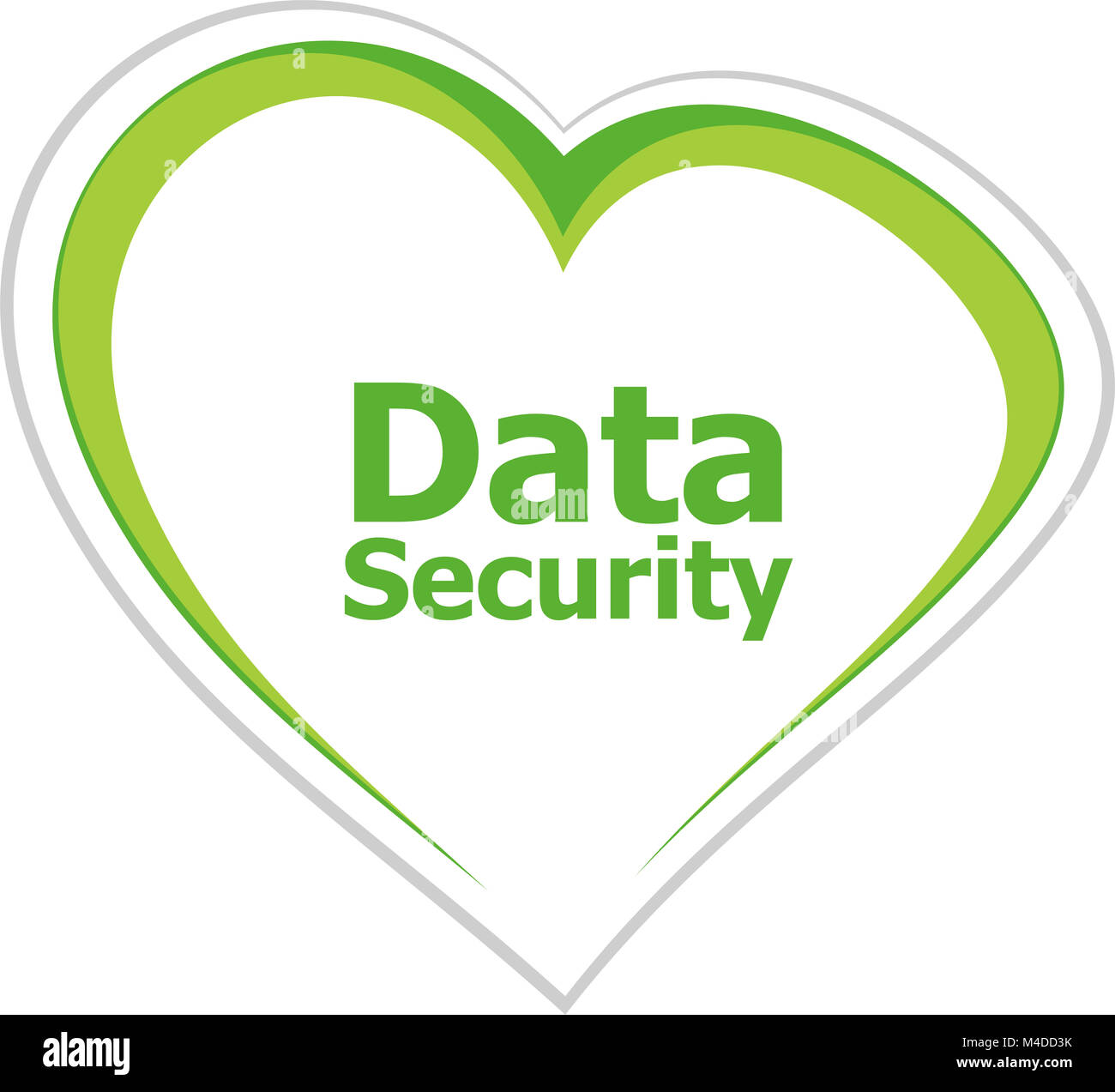 security concept, data security words on love heart Stock Photo