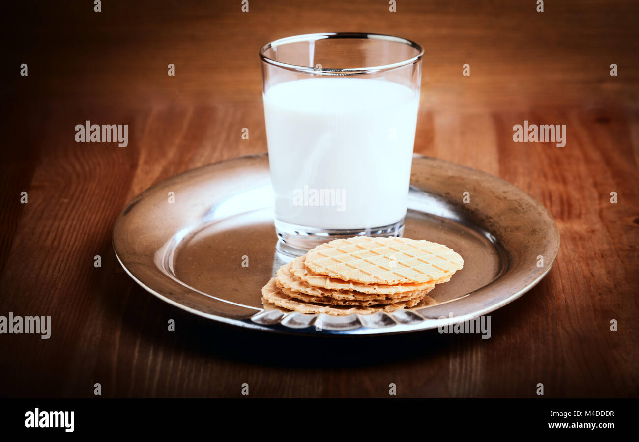 Milk and crackers Stock Photo Alamy